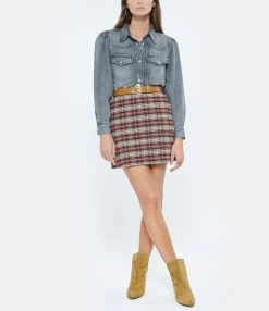 MARANT ÉTOILE Chemise Tahisse Coton Gris -Boutique de vente ZIMMERMANN imare look20220622 236