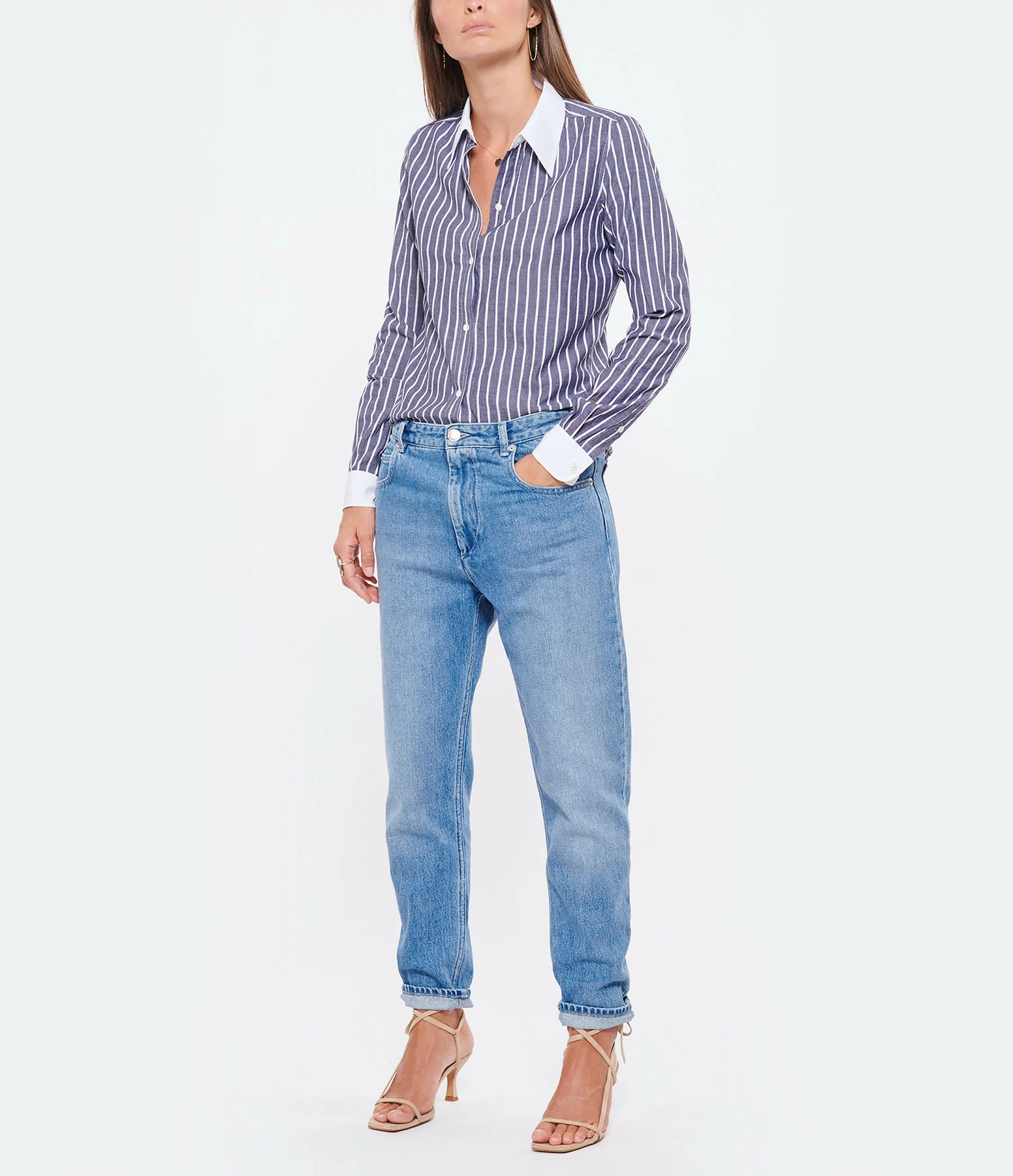 MARANT ÉTOILE Jean Neasr Coton Bleu Clair – Image 7