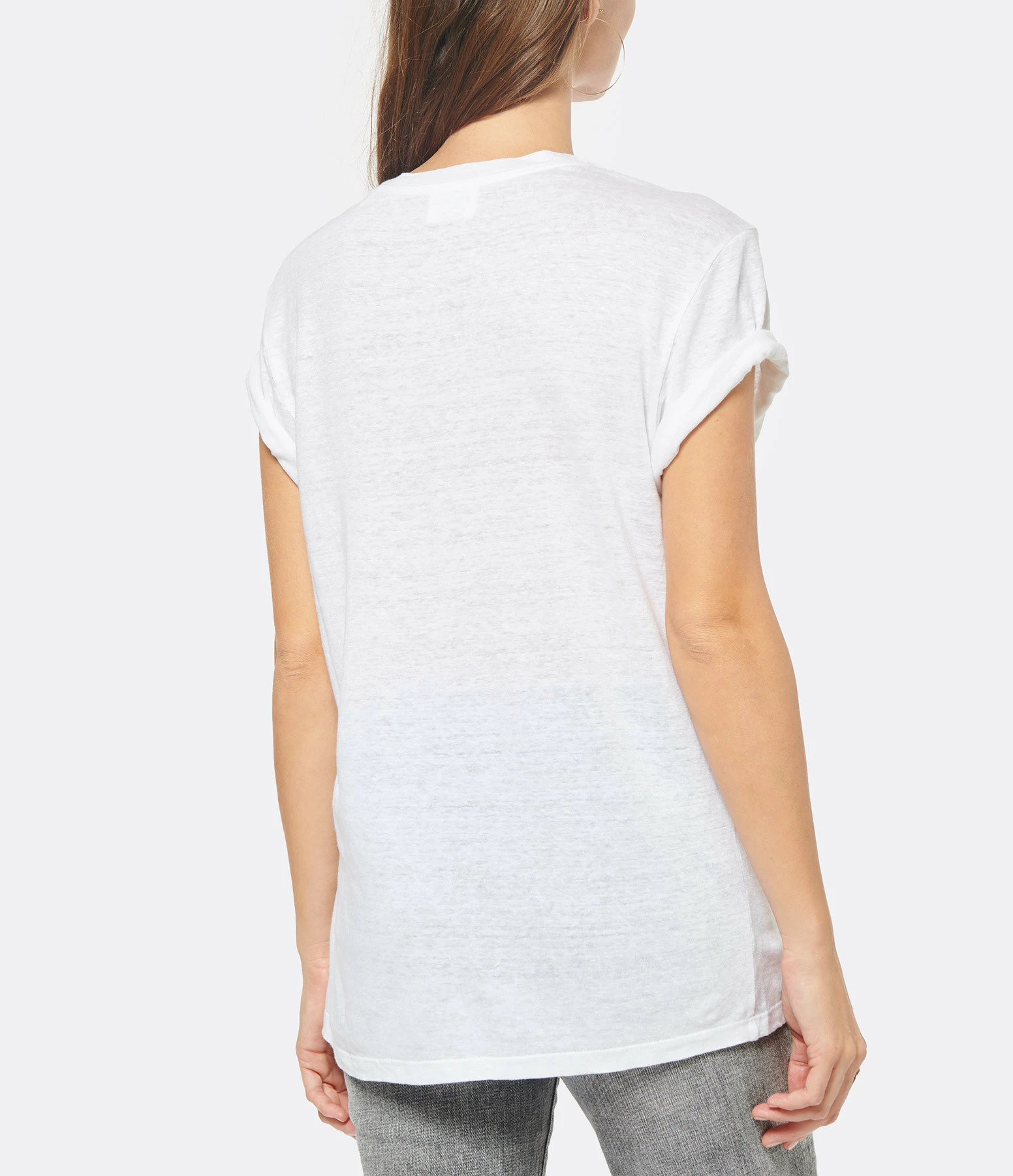 MARANT ÉTOILE Tee-shirt Zewel Lin Rose Blanc – Image 4