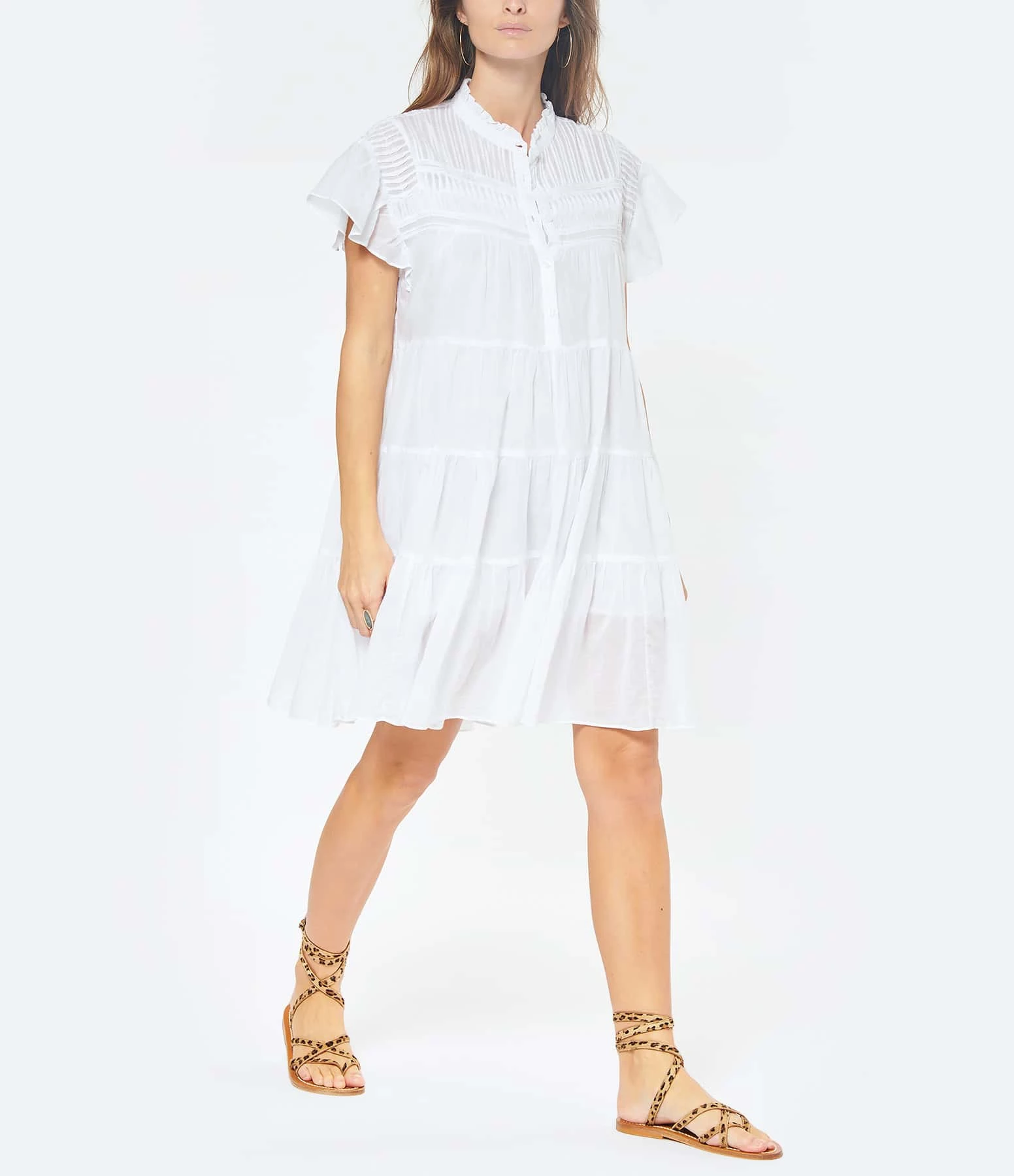MARANT ÉTOILE Robe Lanikaye Coton Blanc – Image 3