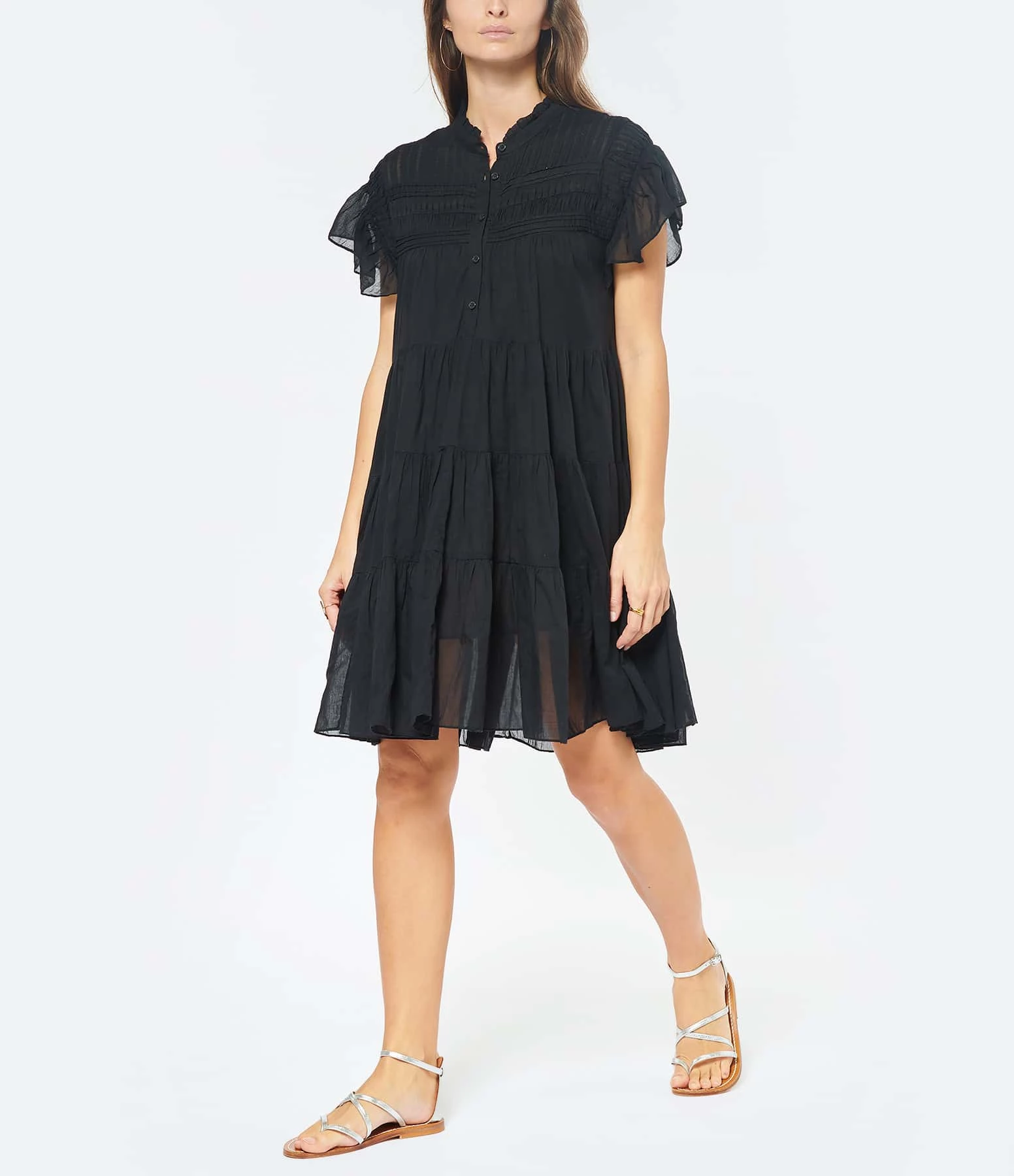 MARANT ÉTOILE Robe Lanikaye Coton Noir – Image 3