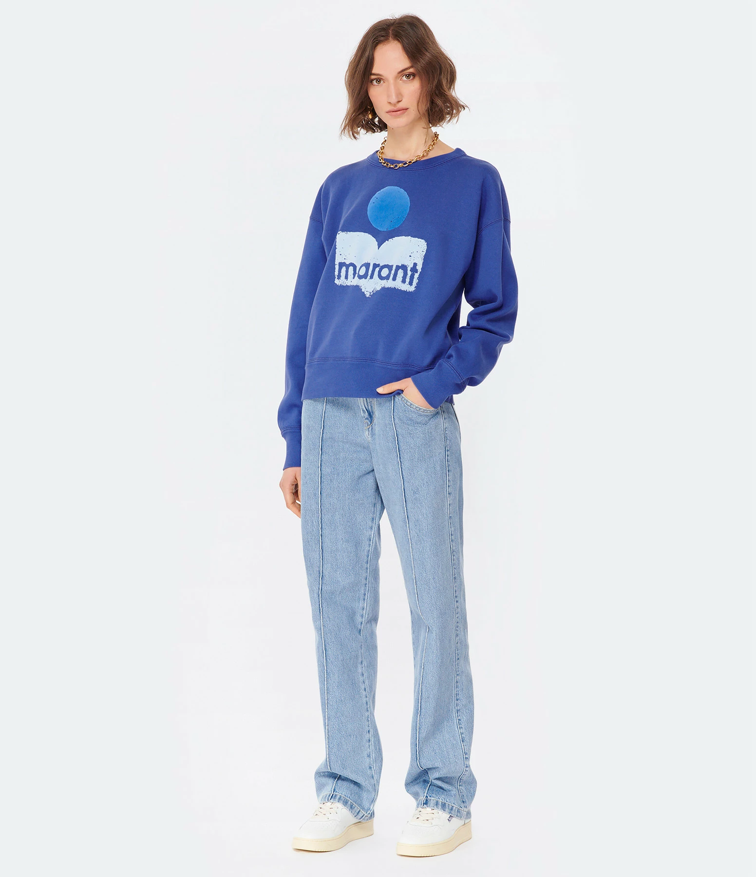 MARANT ÉTOILE Sweatshirt Mobyli Coton Bleu Électrique 6 MARANT ÉTOILE Sweatshirt Mobyli Coton Bleu Électrique – Image 4