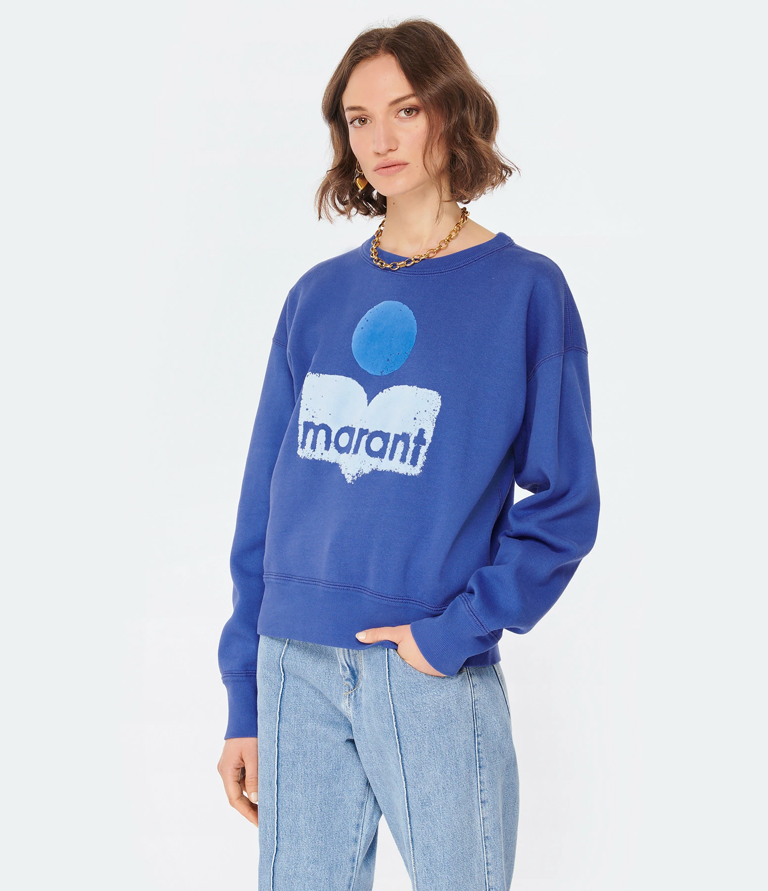 MARANT ÉTOILE Sweatshirt Mobyli Coton Bleu Électrique 5 MARANT ÉTOILE Sweatshirt Mobyli Coton Bleu Électrique – Image 3