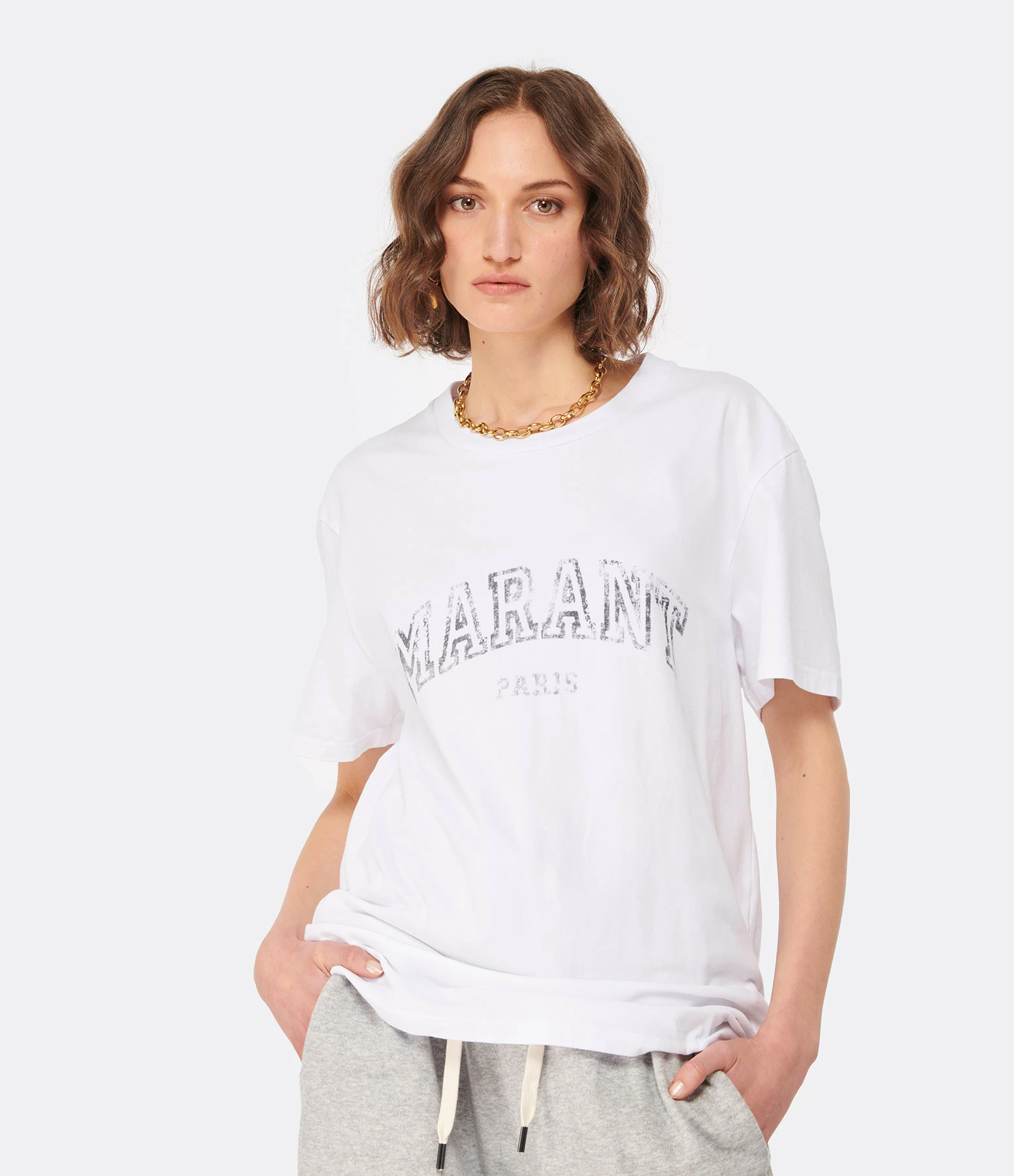 MARANT ÉTOILE Tee-shirt Honore Coton Blanc – Image 3