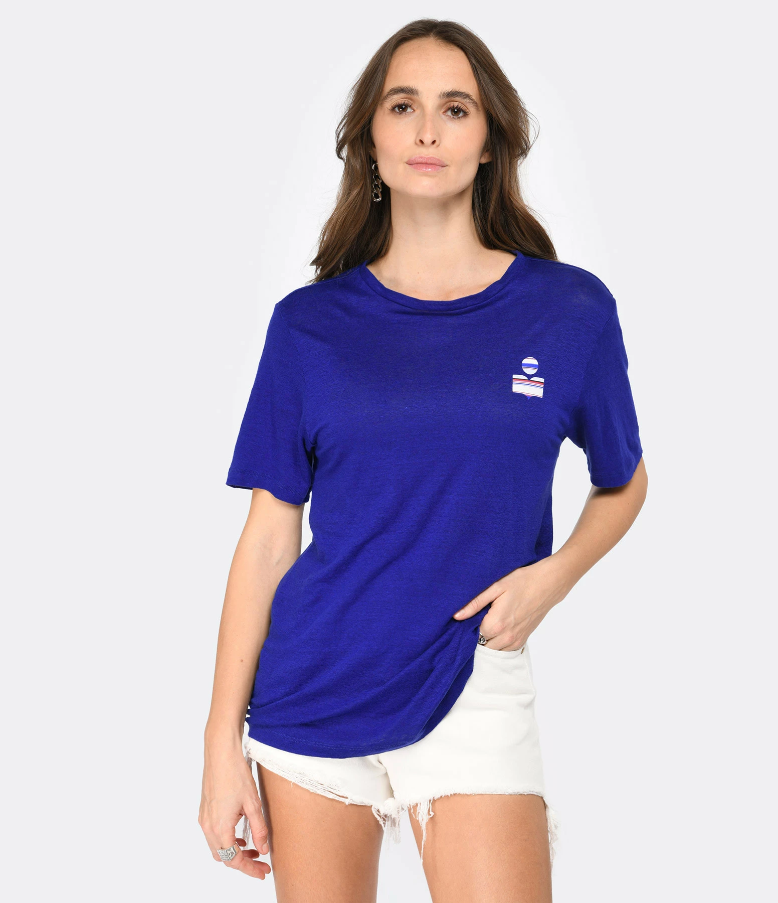 MARANT ÉTOILE Tee-shirt Zewel Lin Indigo – Image 3