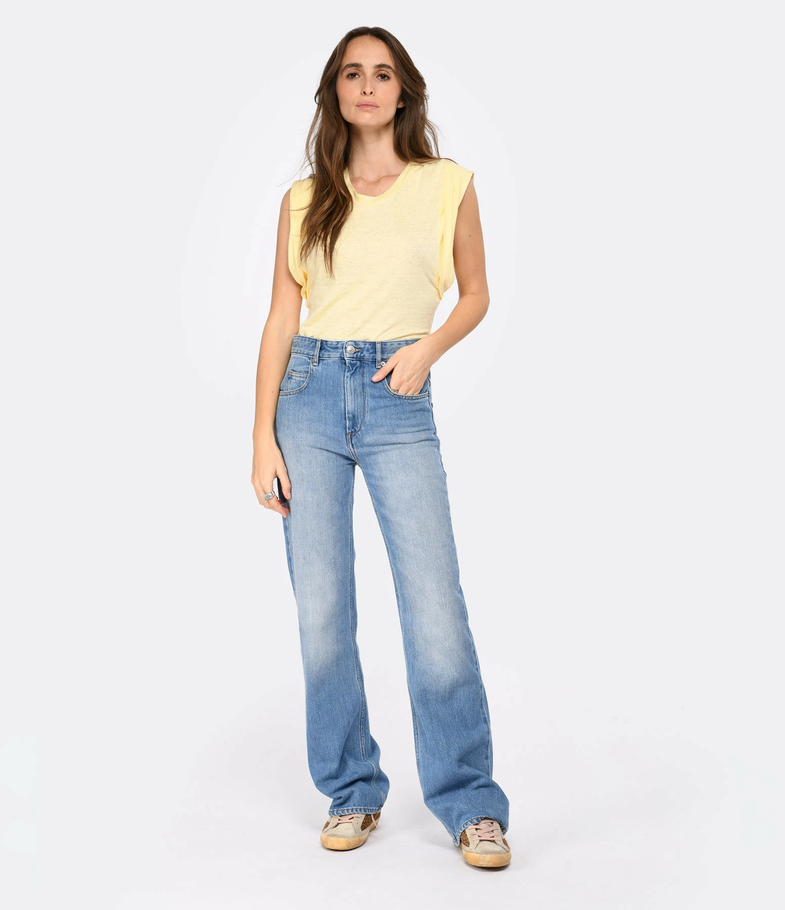 MARANT ÉTOILE Jean Belvira Coton Bleu Clair – Image 6
