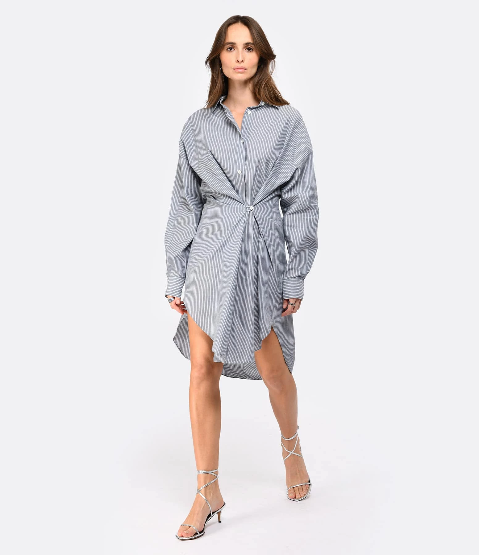 MARANT ÉTOILE Robe Seen Coton Bleu – Image 4