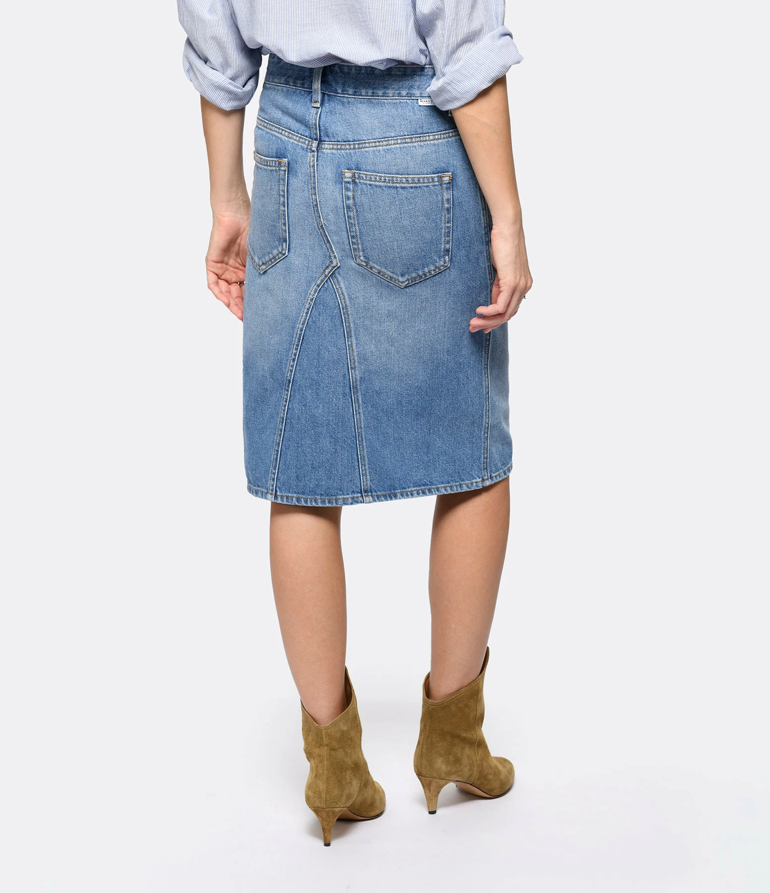 MARANT ÉTOILE Jupe Fiali Coton Bleu Clair – Image 5