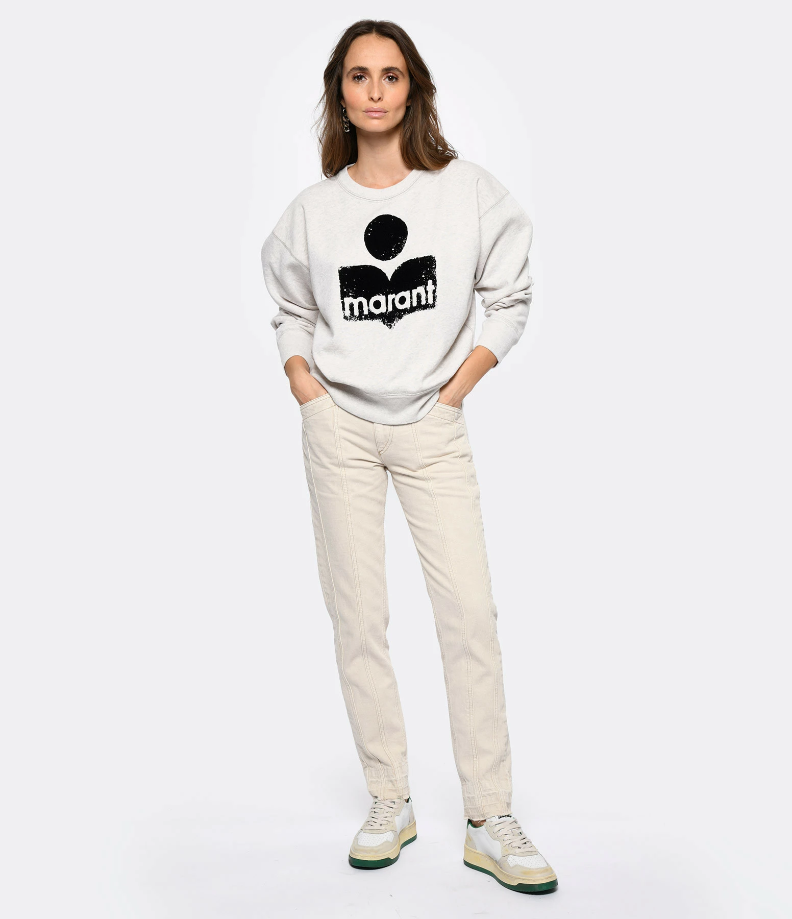 MARANT ÉTOILE Sweatshirt Mobyli Coton Écru 6 MARANT ÉTOILE Sweatshirt Mobyli Coton Écru – Image 4
