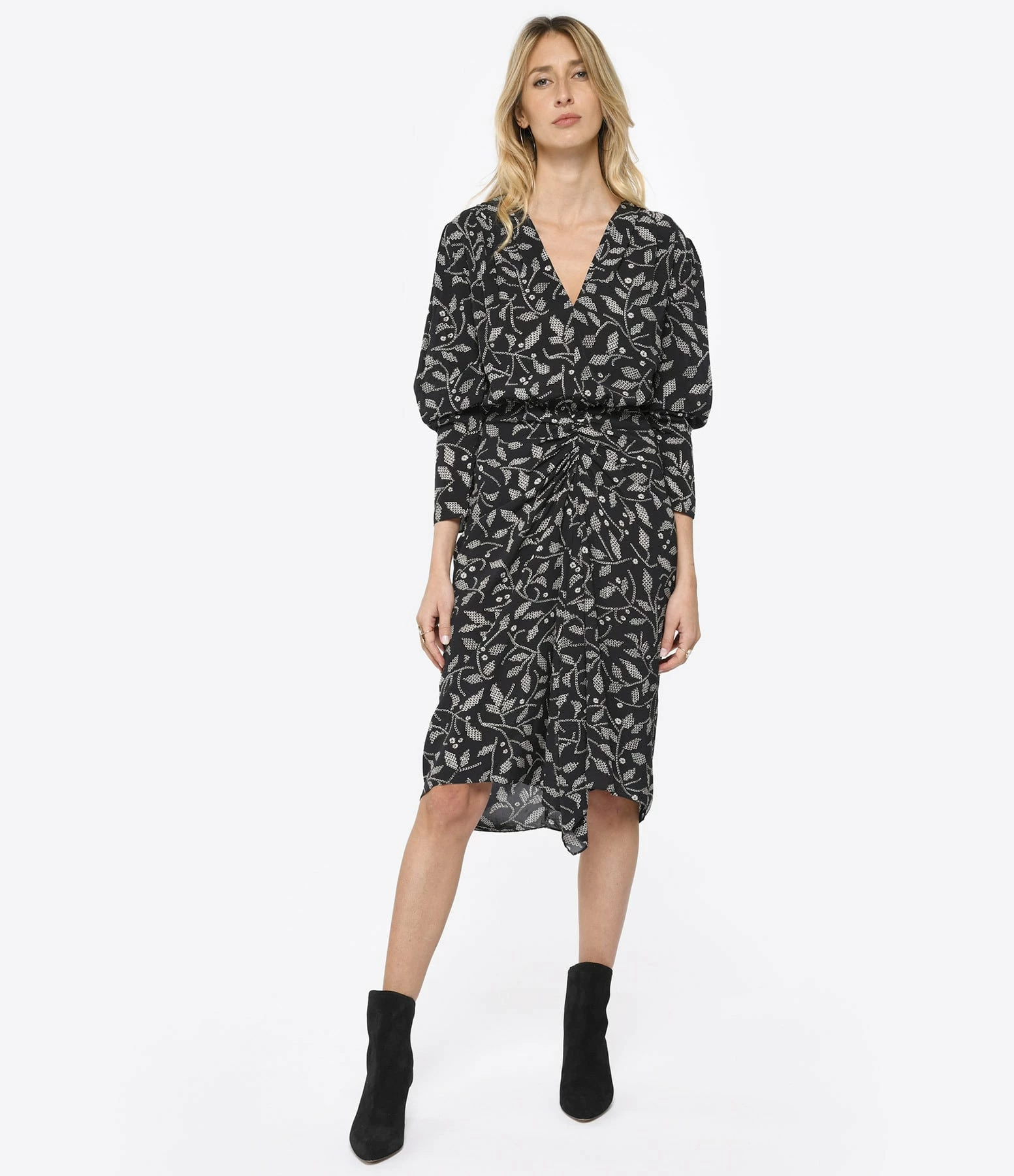 MARANT ÉTOILE Robe Mi-longue Danalia Noir – Image 3