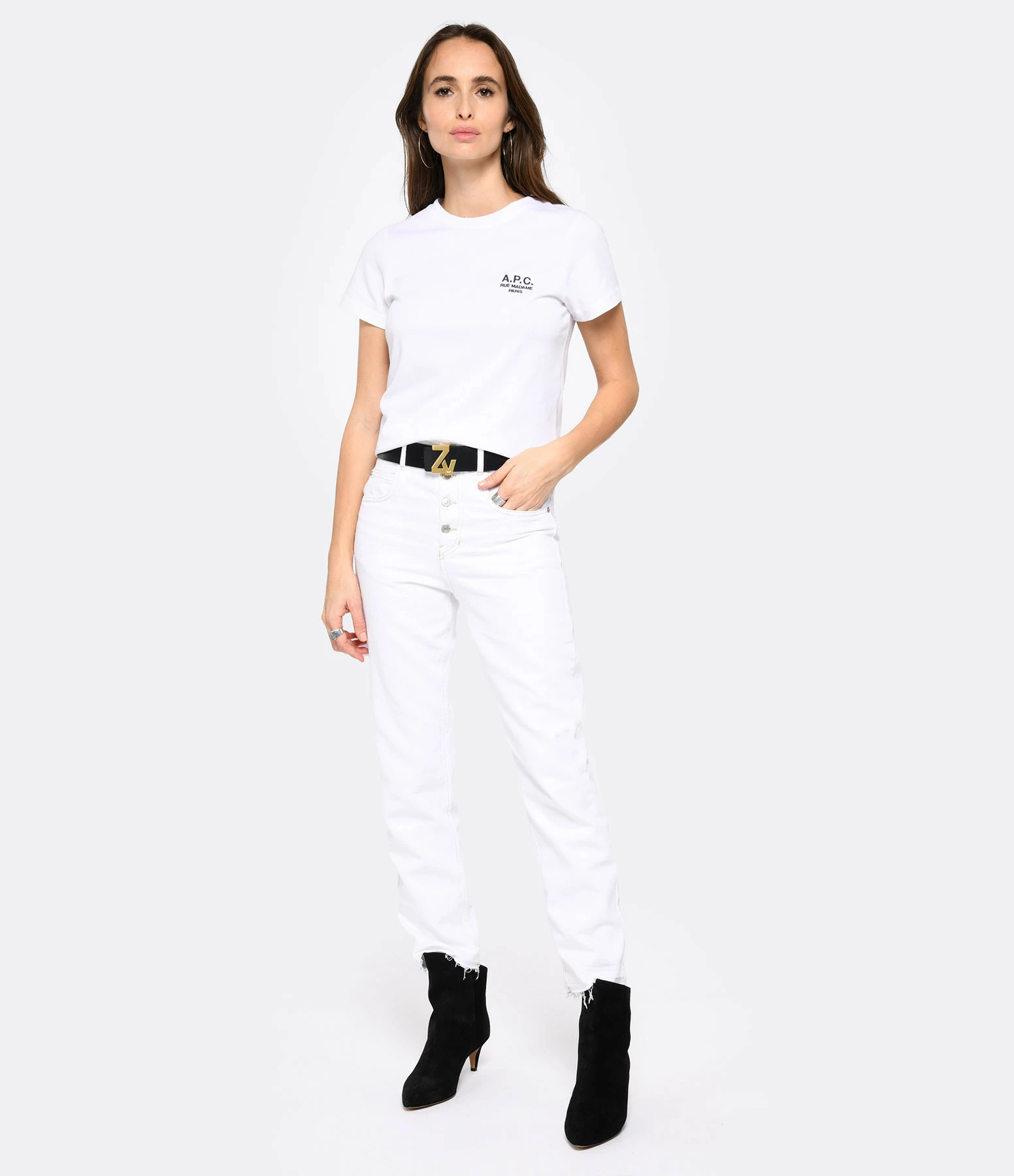 MARANT ÉTOILE Jean Belden Coton Blanc – Image 7