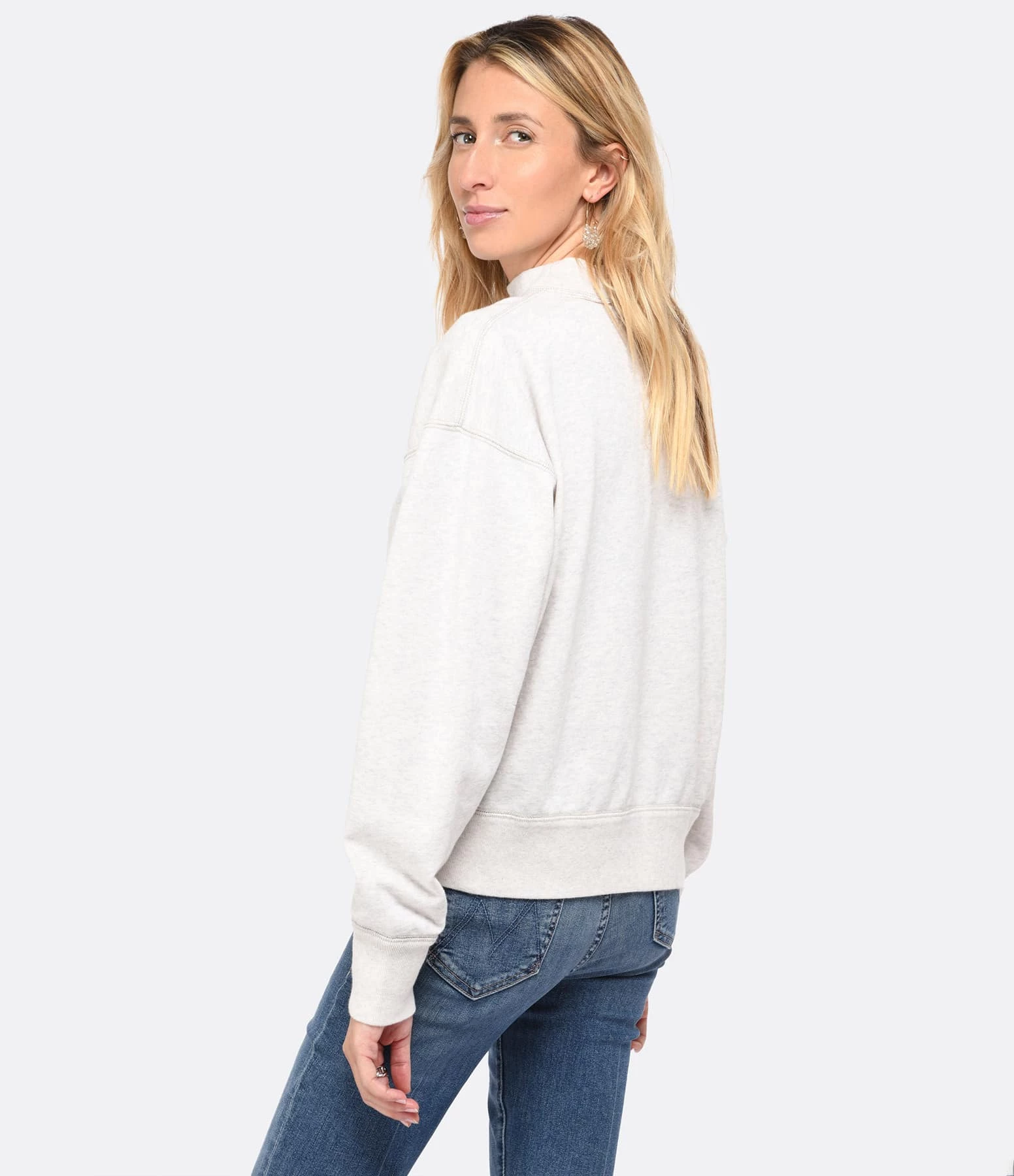MARANT ÉTOILE Sweatshirt Moby Coton Écru Jaune – Image 4