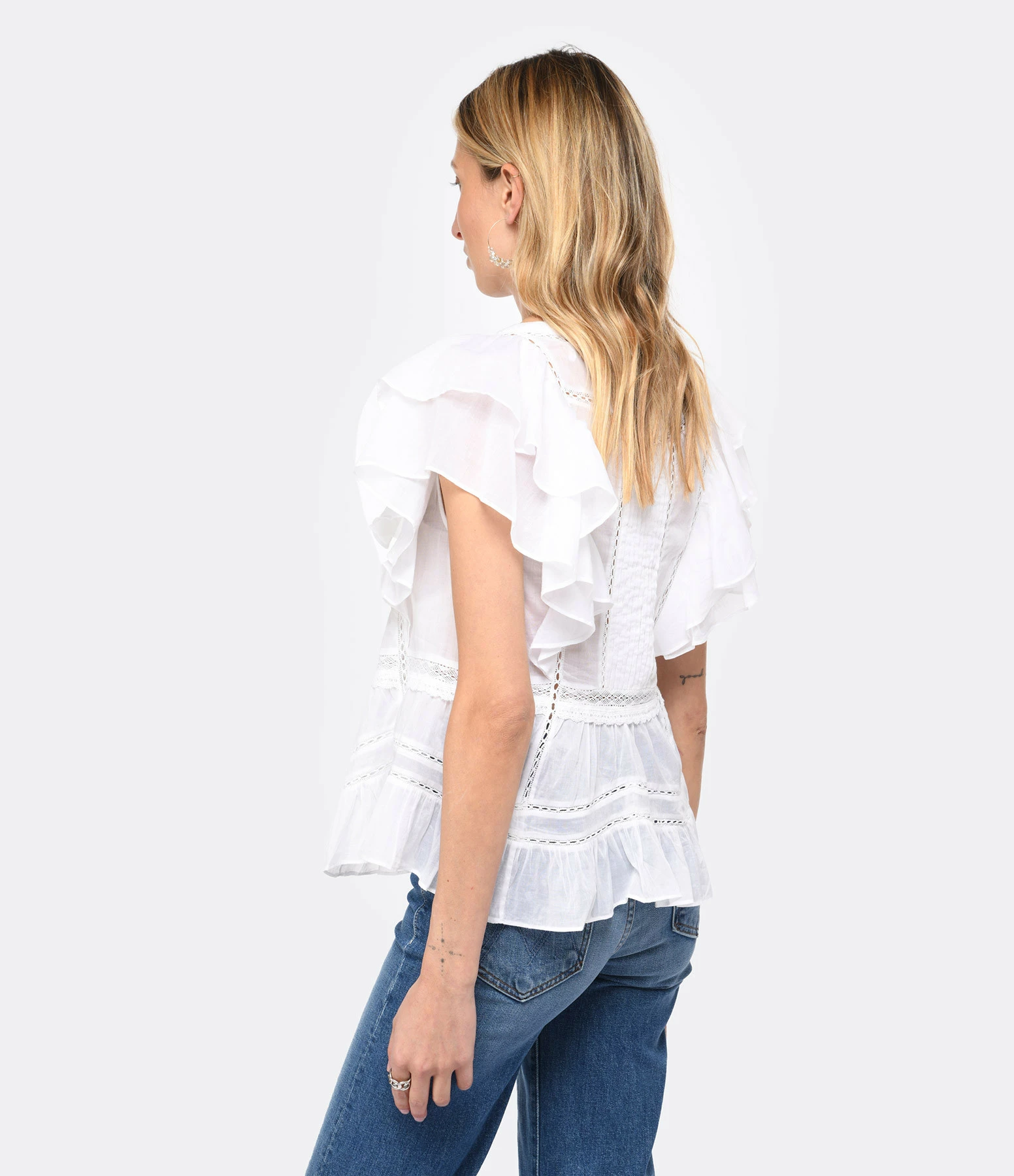 MARANT ÉTOILE Top Madrana Coton Blanc – Image 4