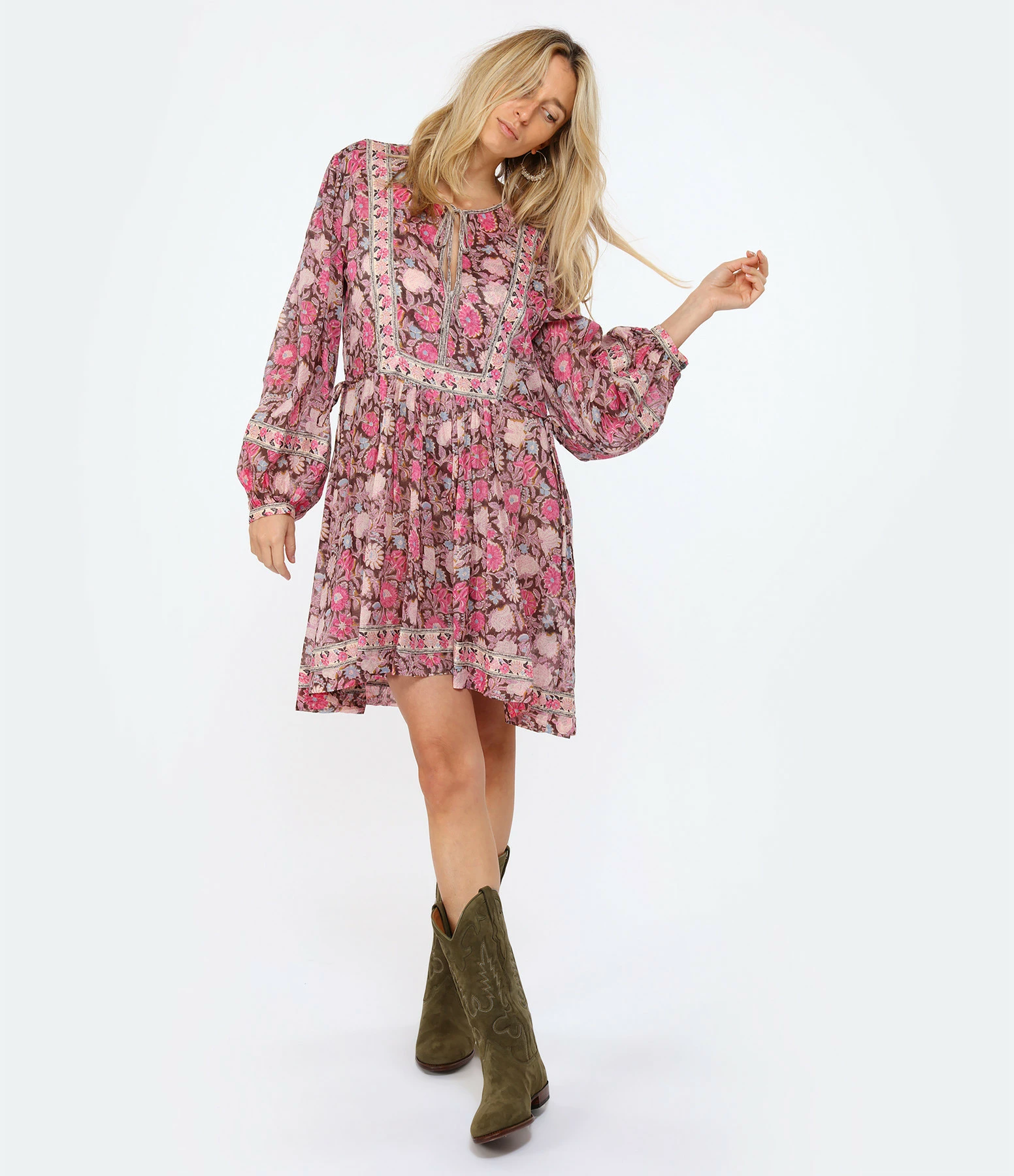 MARANT ÉTOILE Robe Gilinesia Coton Multicolore – Image 3