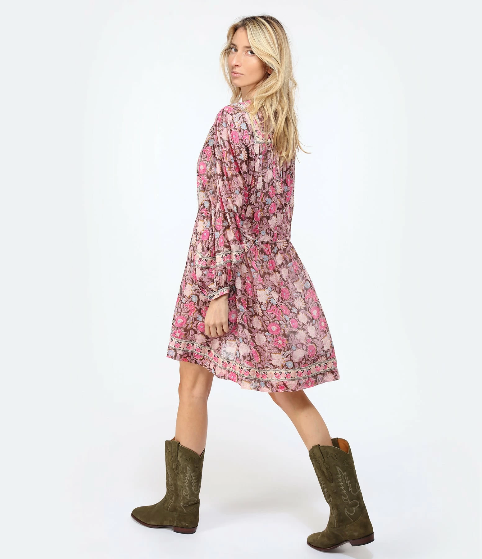 MARANT ÉTOILE Robe Gilinesia Coton Multicolore – Image 4