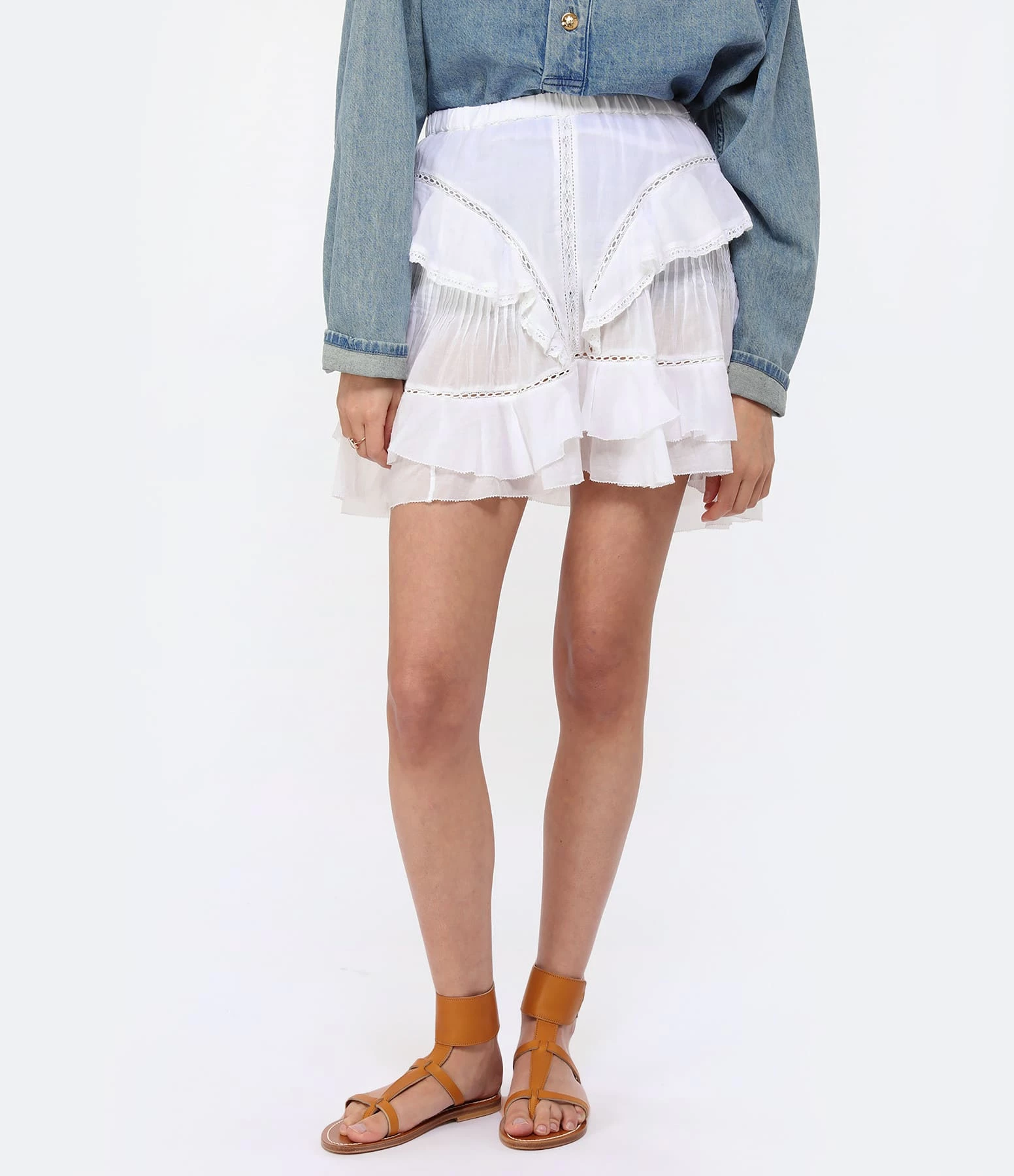 MARANT ÉTOILE Jupe Moana Coton Blanc – Image 4