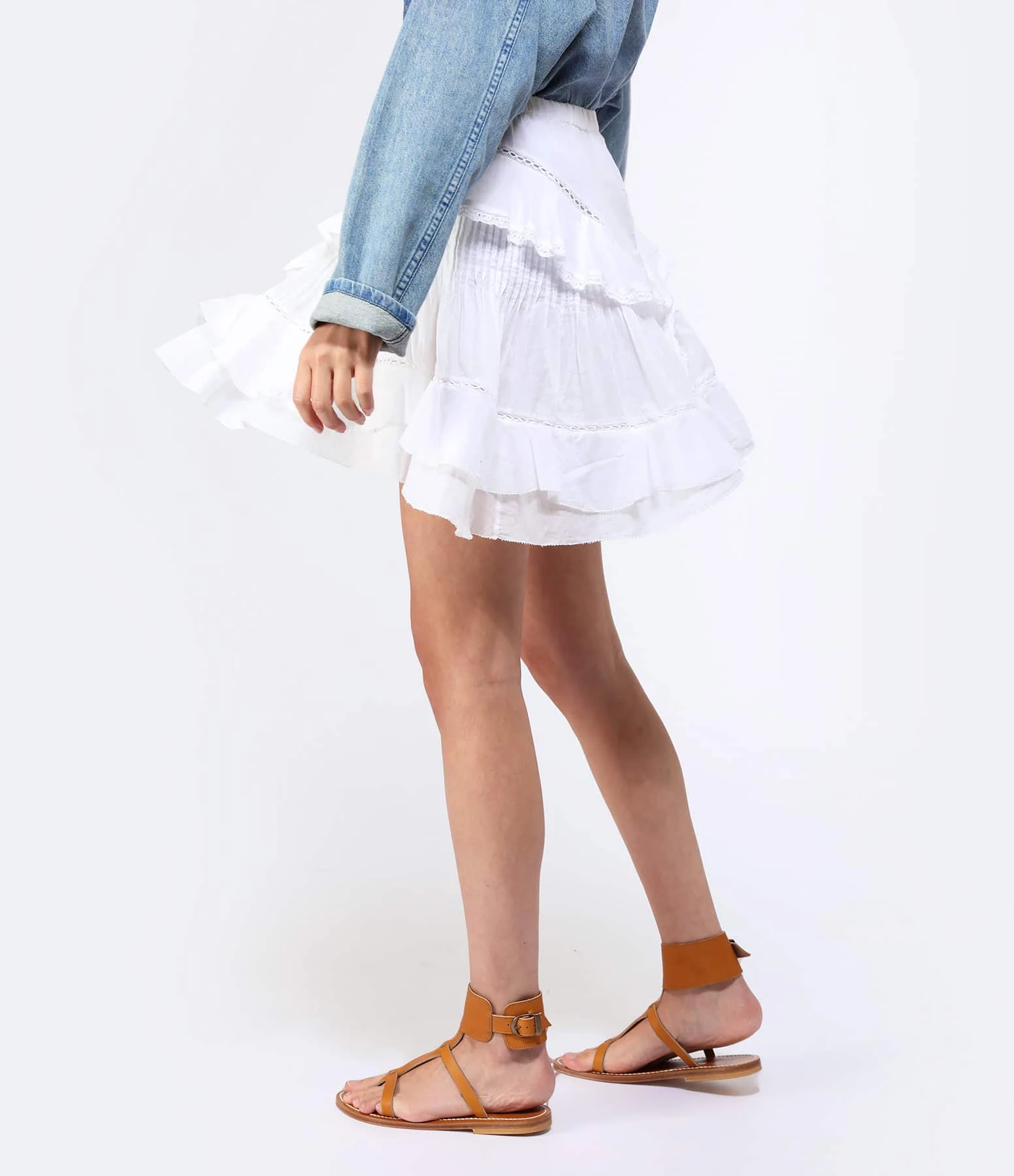 MARANT ÉTOILE Jupe Moana Coton Blanc – Image 5