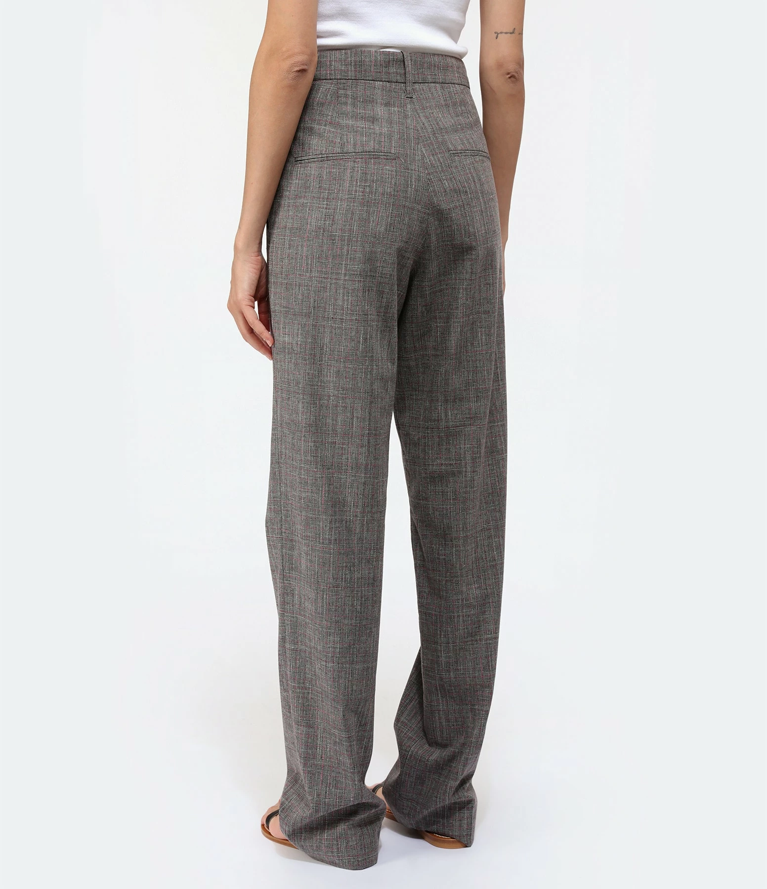 MARANT ÉTOILE Pantalon Olympe Laine Vierge Noir Rose – Image 5