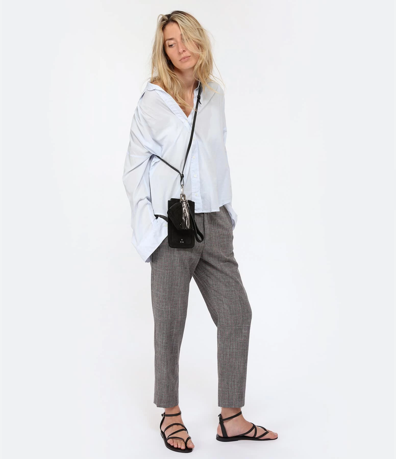 MARANT ÉTOILE Pantalon Noah Laine Vierge Noir Rose – Image 3