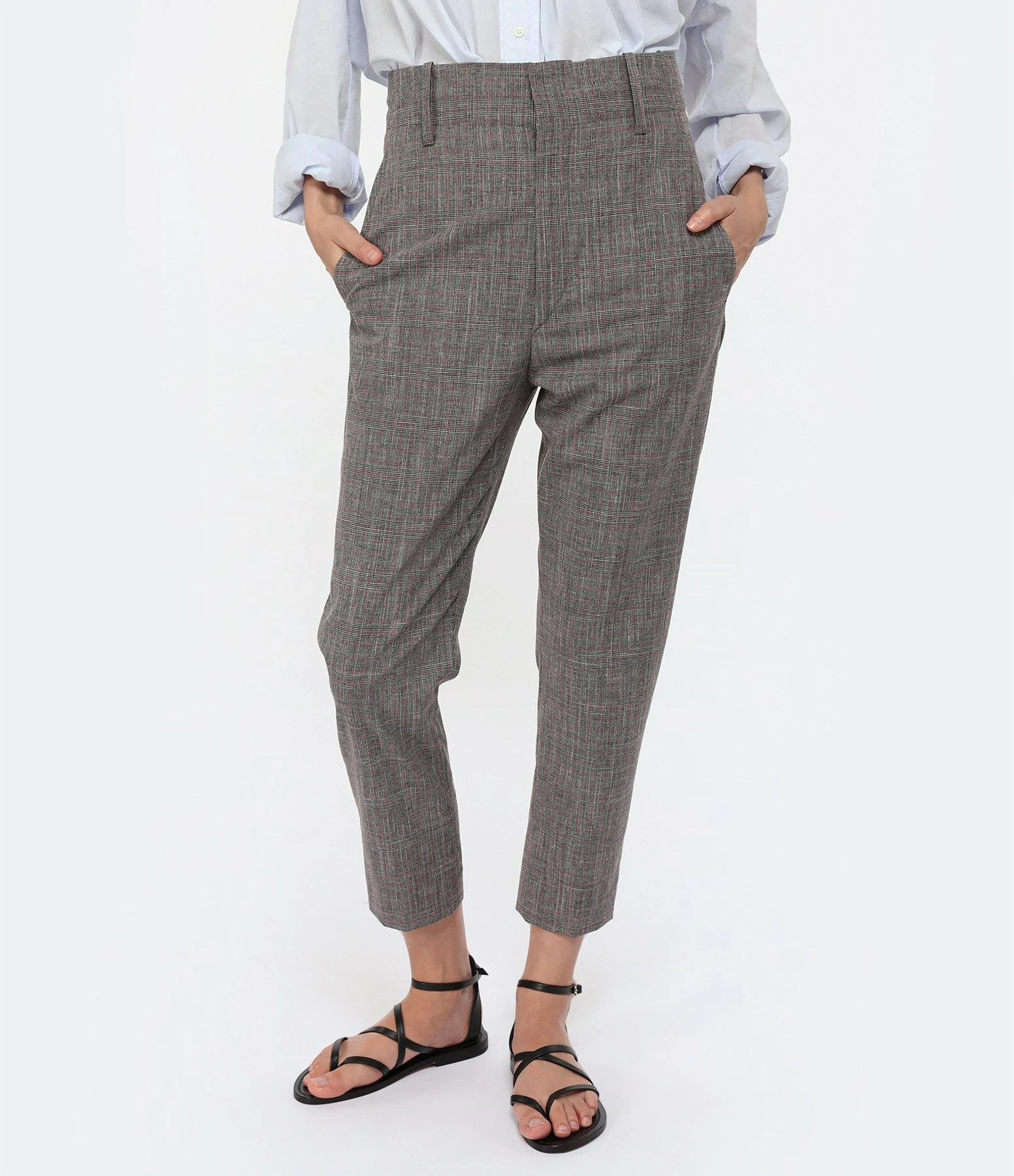 MARANT ÉTOILE Pantalon Noah Laine Vierge Noir Rose – Image 4