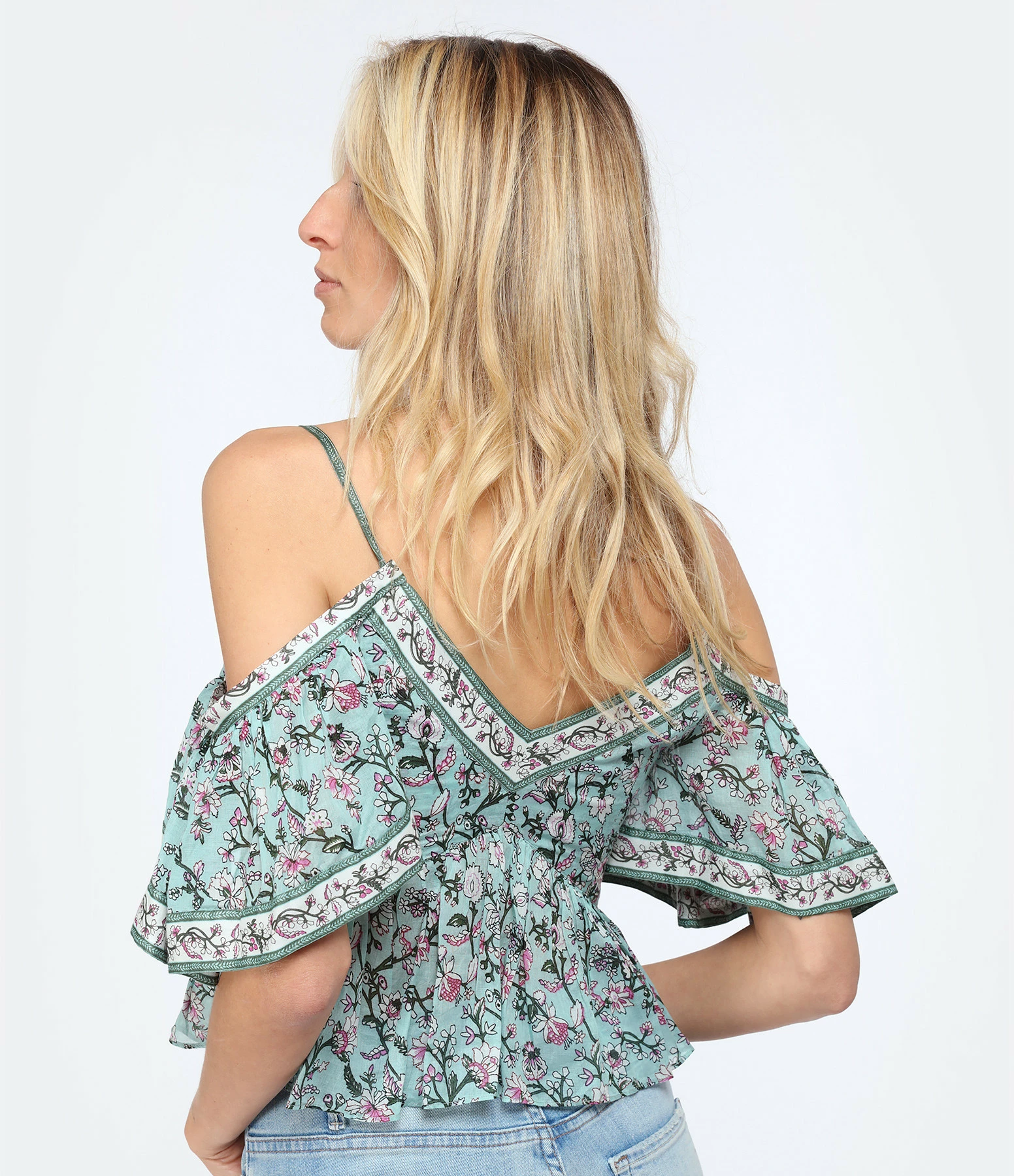 MARANT ÉTOILE Top Garuva Coton Amande – Image 4