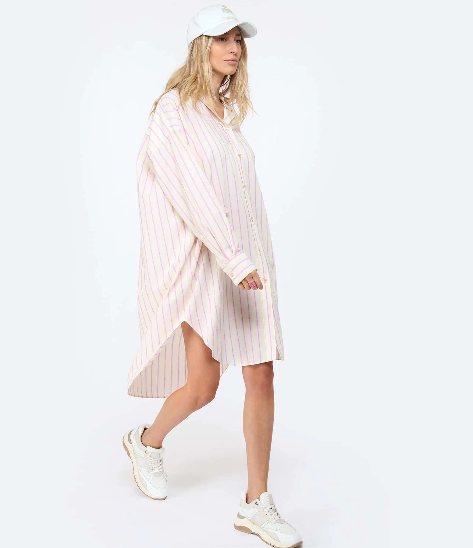 MARANT ÉTOILE Robe Seen Coton Jaune Rose – Image 3