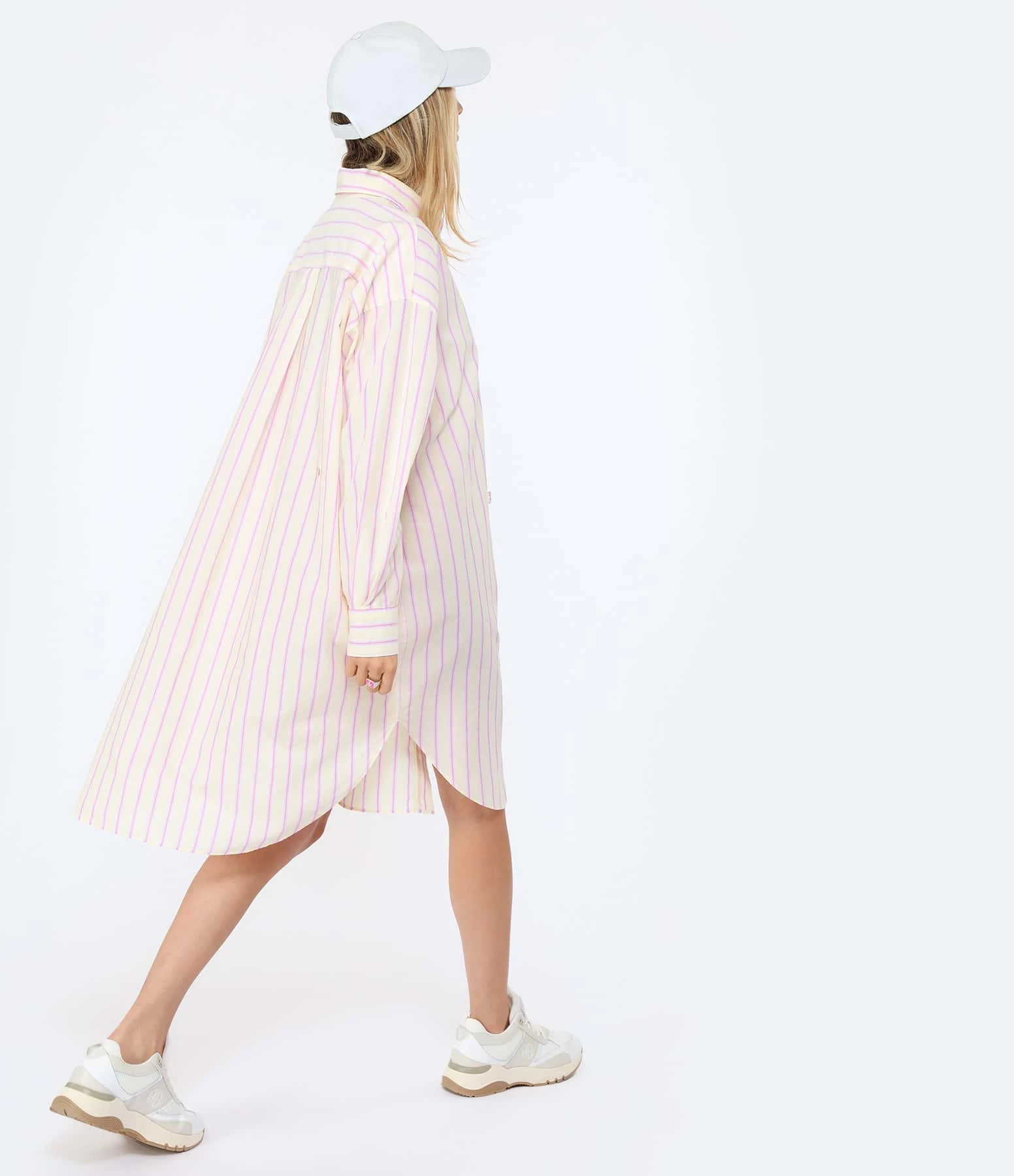 MARANT ÉTOILE Robe Seen Coton Jaune Rose – Image 4