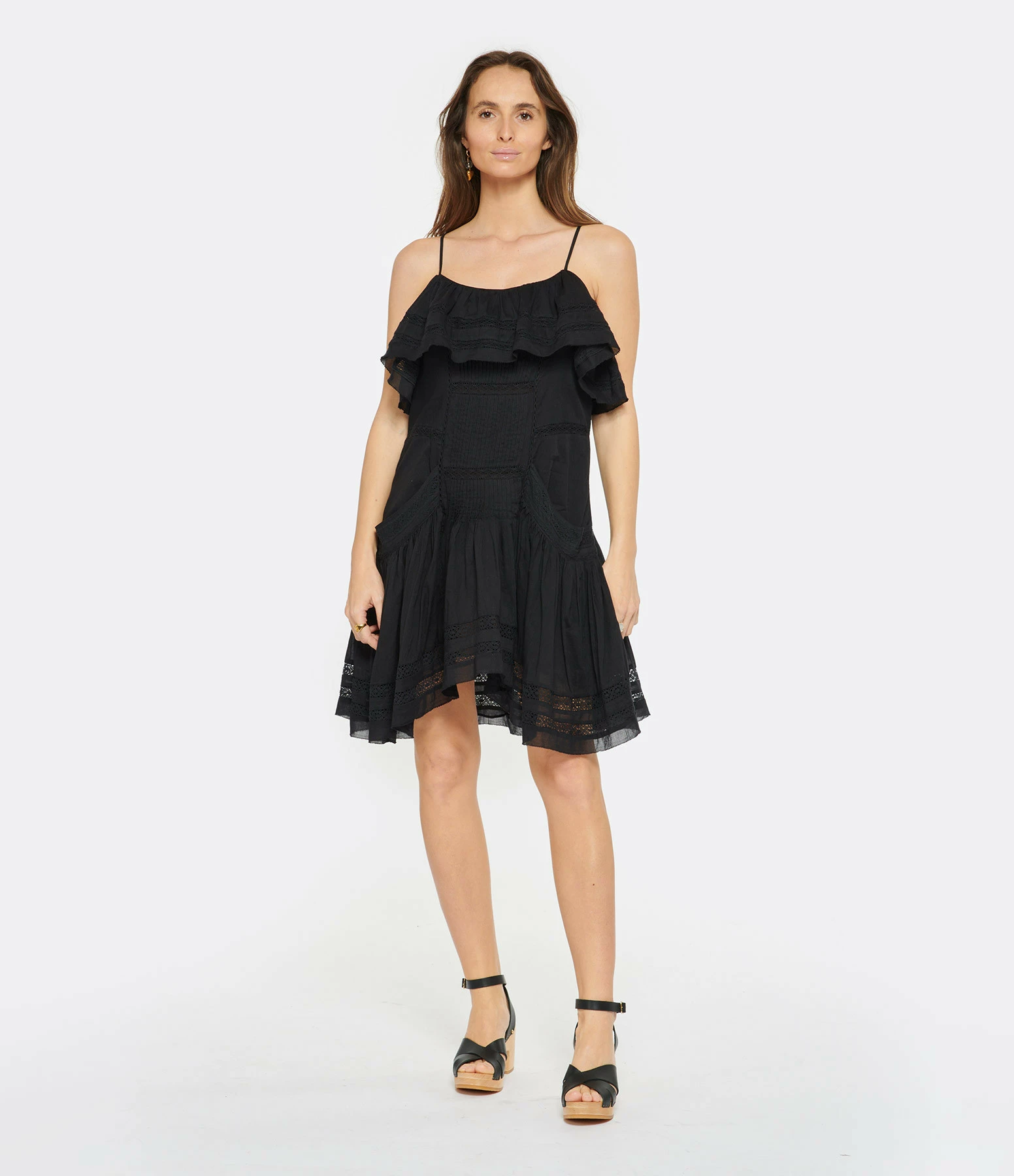 MARANT ÉTOILE Robe Moly Coton Noir – Image 3