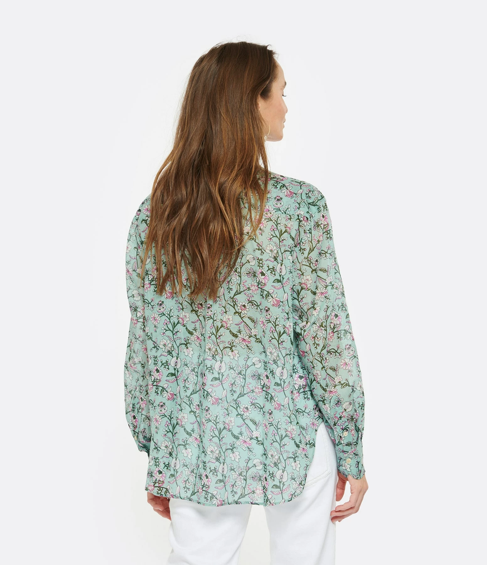 MARANT ÉTOILE Chemise Mexika Coton Imprimé Amande – Image 4