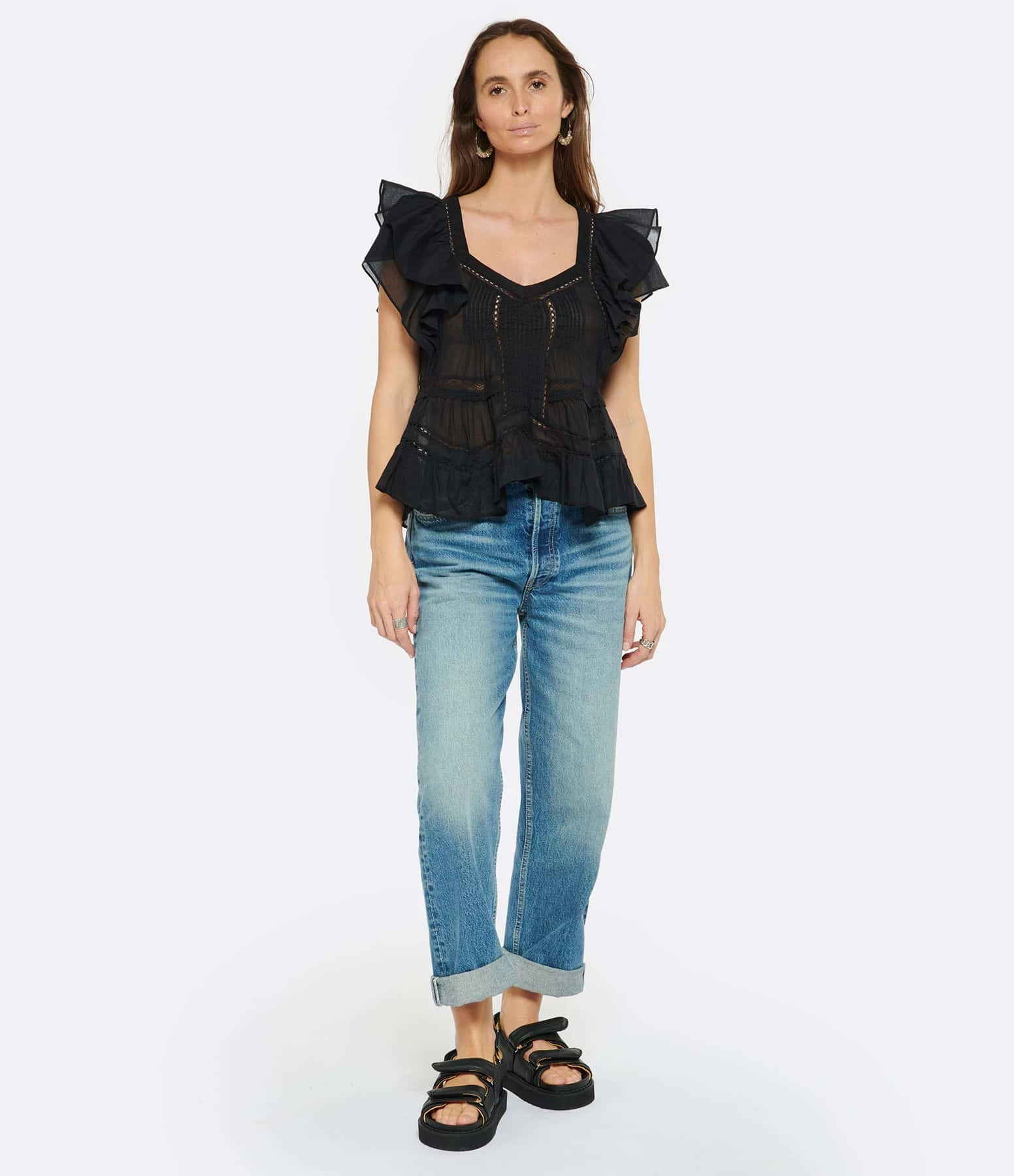 MARANT ÉTOILE Top Madrana Coton Noir – Image 5