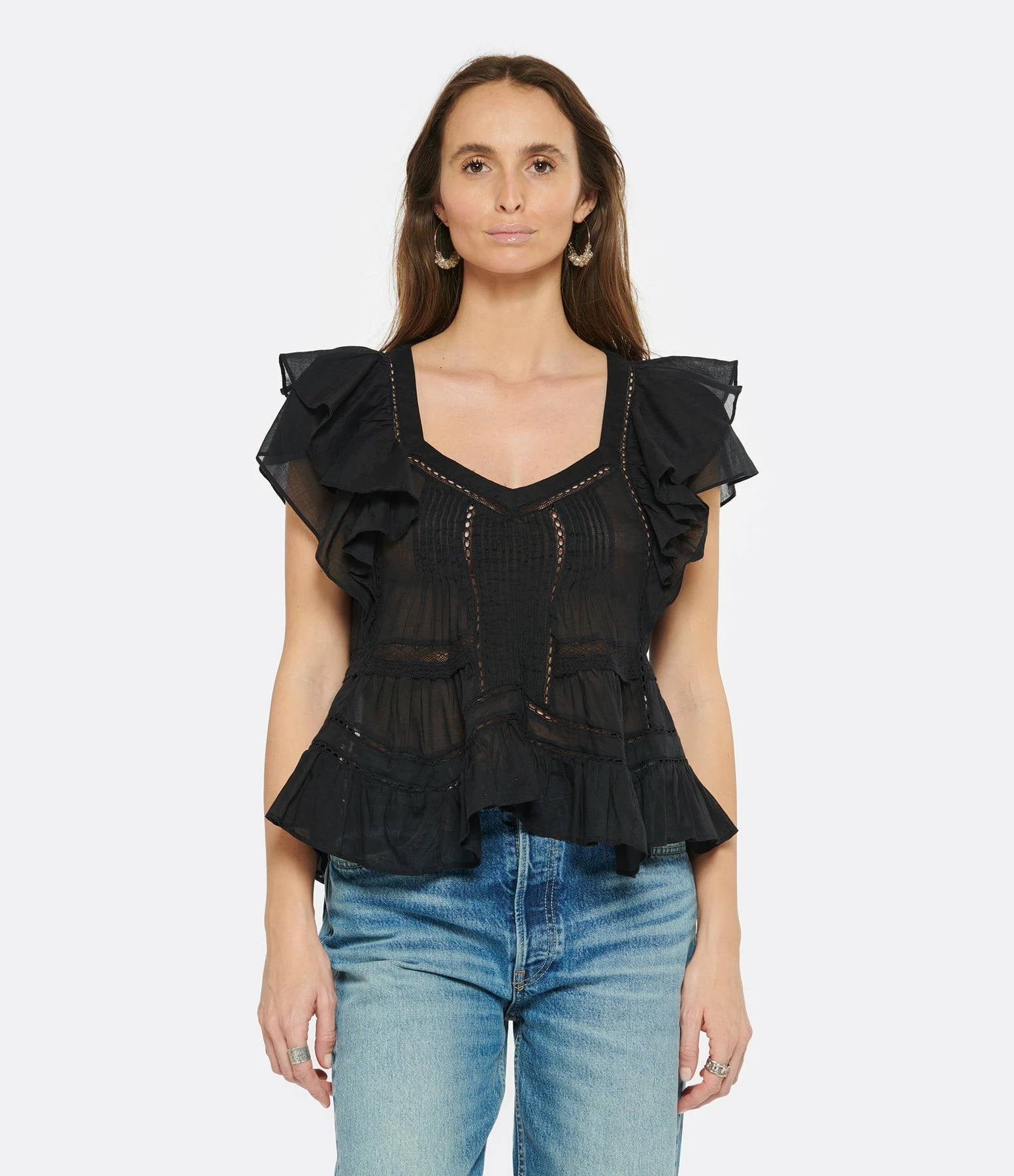MARANT ÉTOILE Top Madrana Coton Noir – Image 3