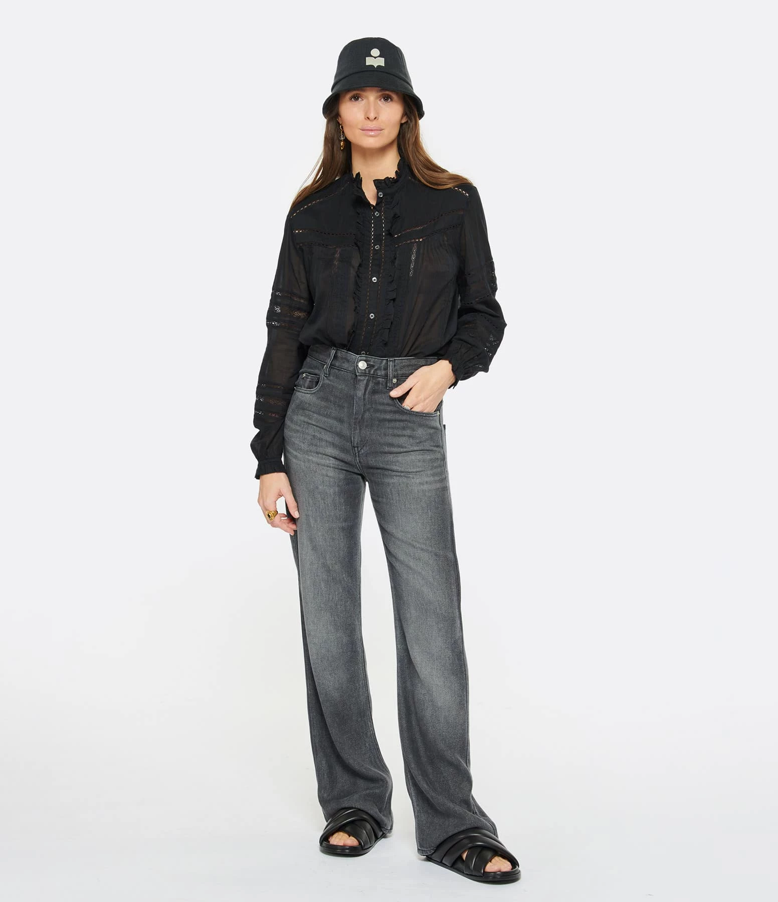 MARANT ÉTOILE Top Metina Noir – Image 3