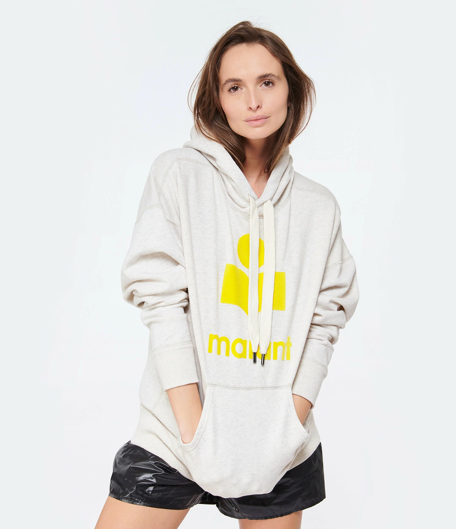 MARANT ÉTOILE Sweatshirt Mansel Coton Écru Jaune – Image 3