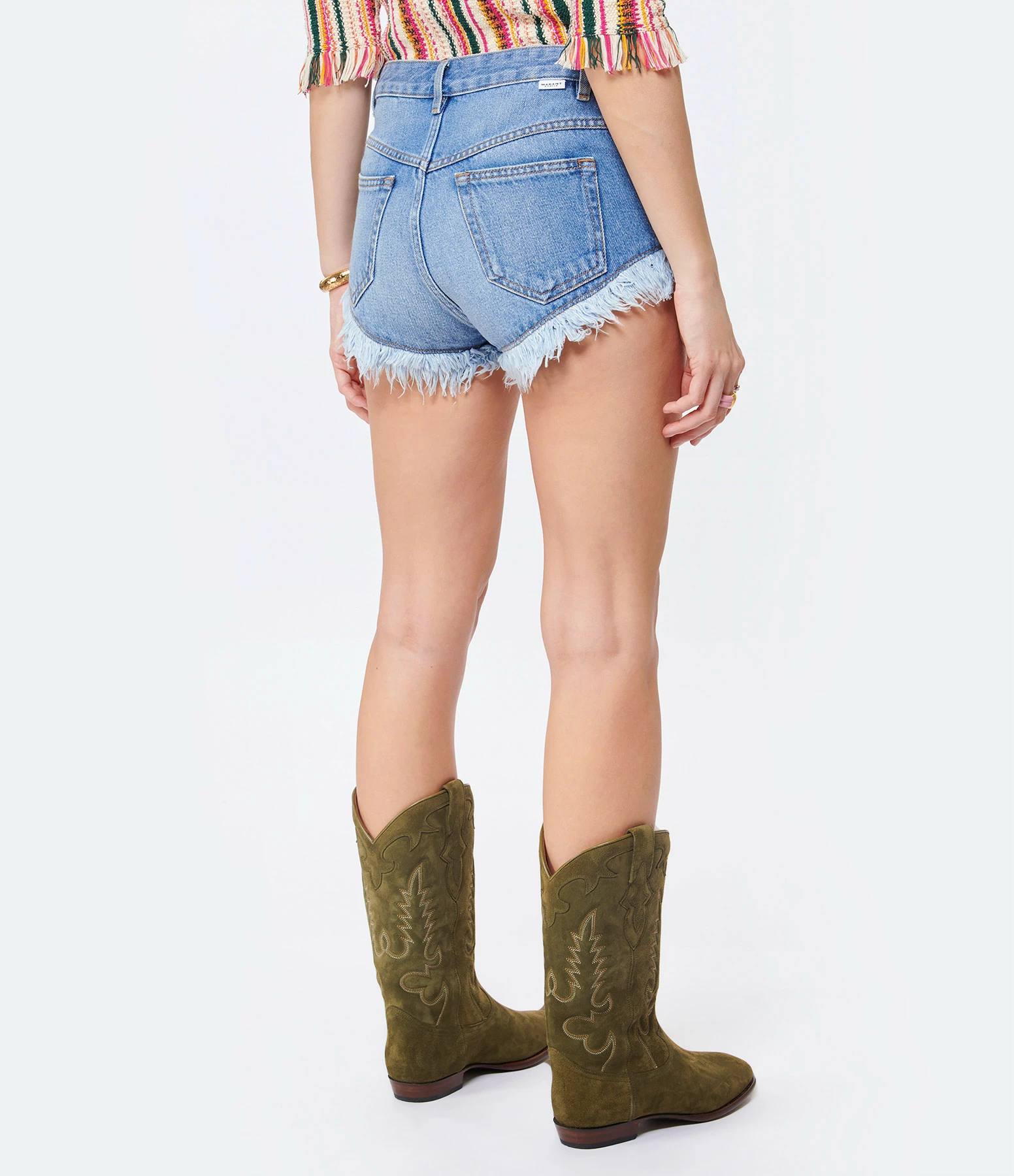 MARANT ÉTOILE Short Eneidao Coton Bleu Clair – Image 5