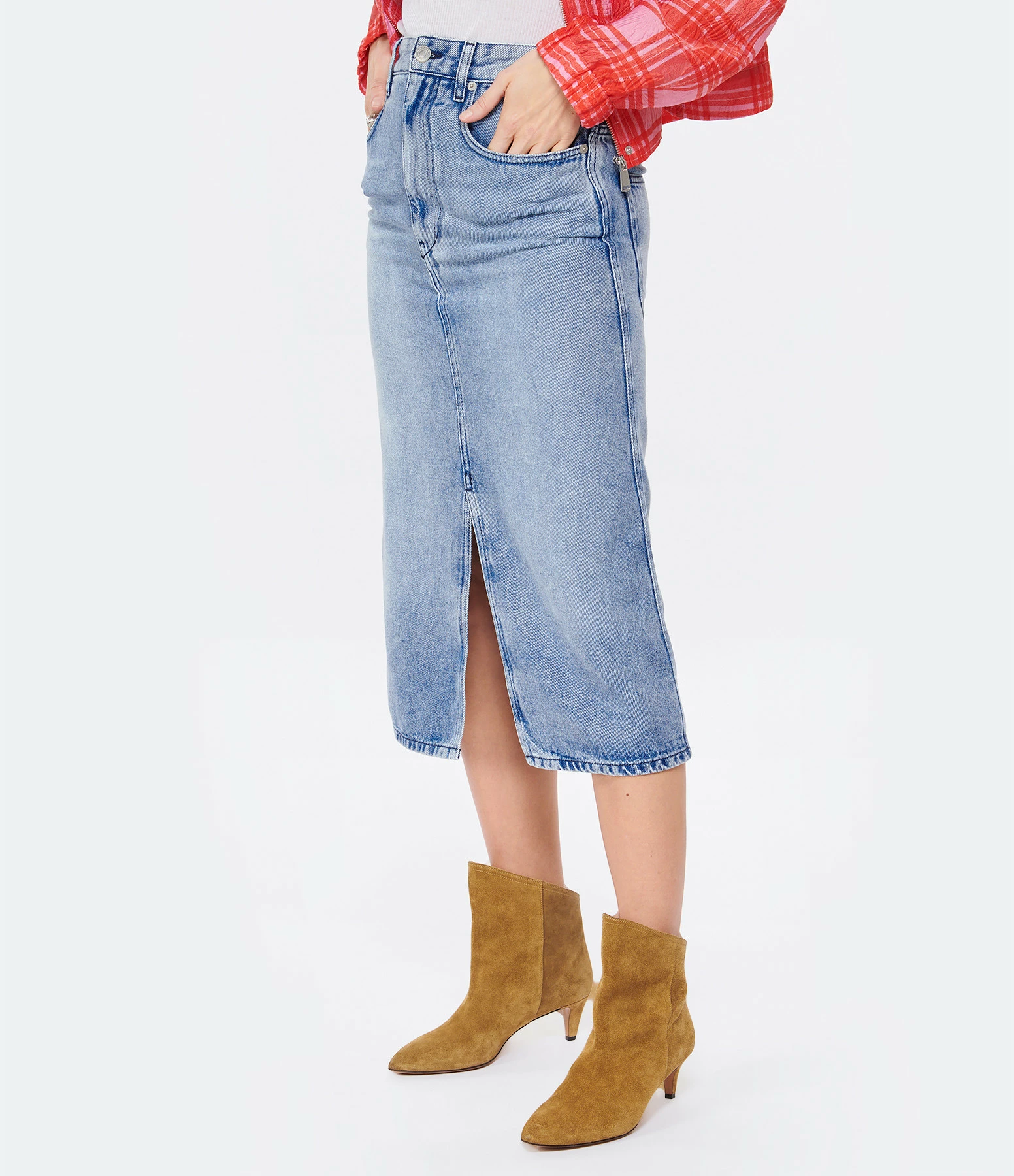 MARANT ÉTOILE Jupe Longue Tilauria Bleu Clair – Image 4