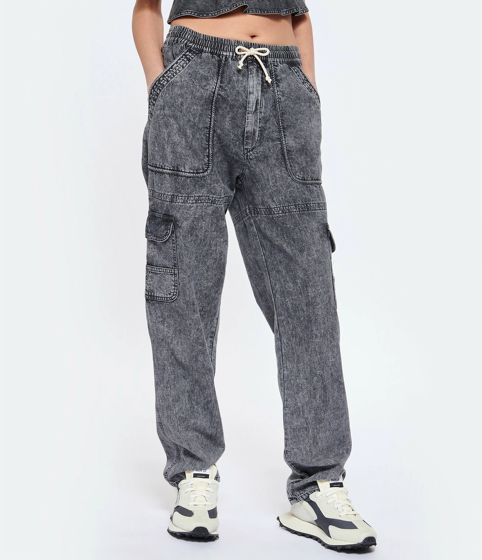 MARANT ÉTOILE Pantalon Viamao Coton Gris – Image 4