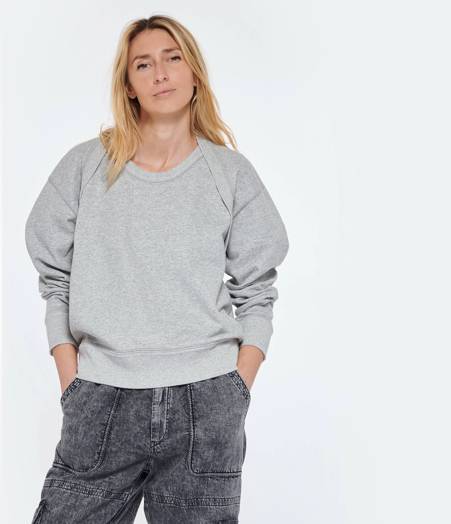 MARANT ÉTOILE Sweatshirt Mazalia Coton Gris – Image 3