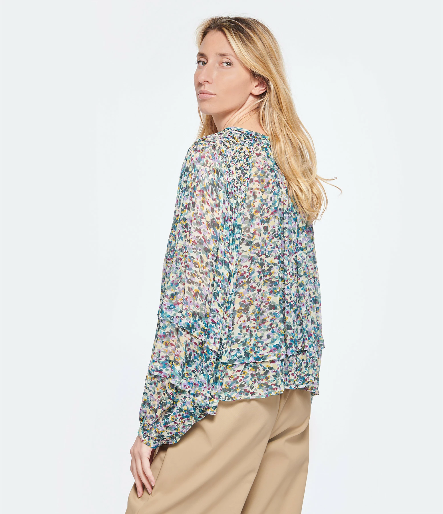 MARANT ÉTOILE Blouse Felipa Imprimé Vert Écru – Image 5