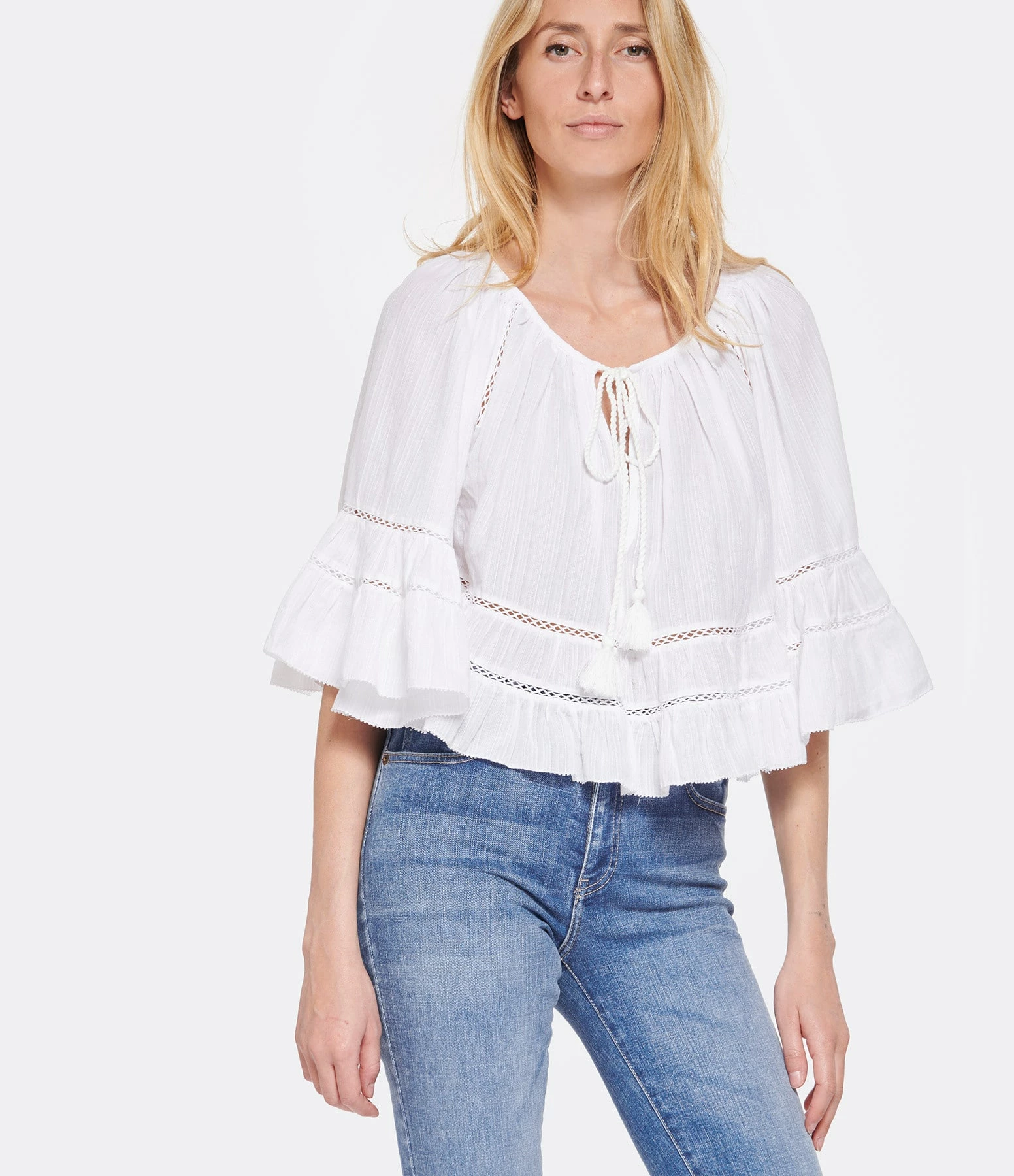 MARANT ÉTOILE Top Liam Coton Blanc – Image 2