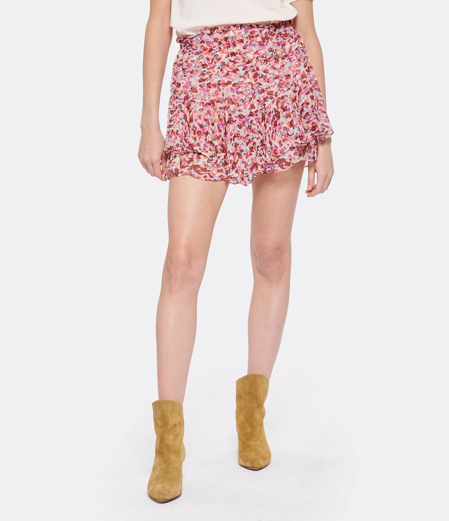 MARANT ÉTOILE Short Sornel Imprimé Framboise Écru – Image 3