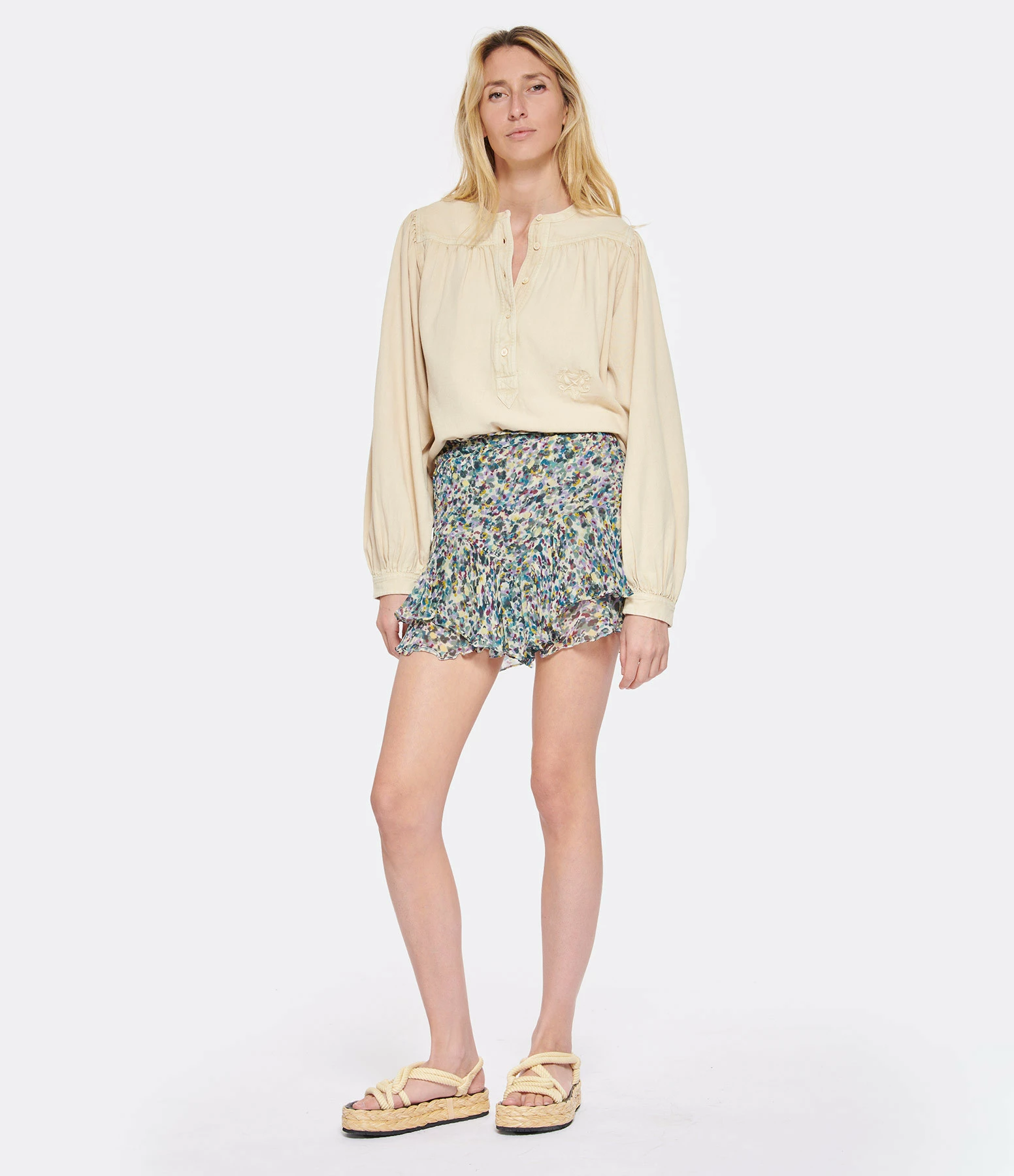 MARANT ÉTOILE Short Sornel Imprimé Vert Écru 5 MARANT ÉTOILE Short Sornel Imprimé Vert Écru – Image 3