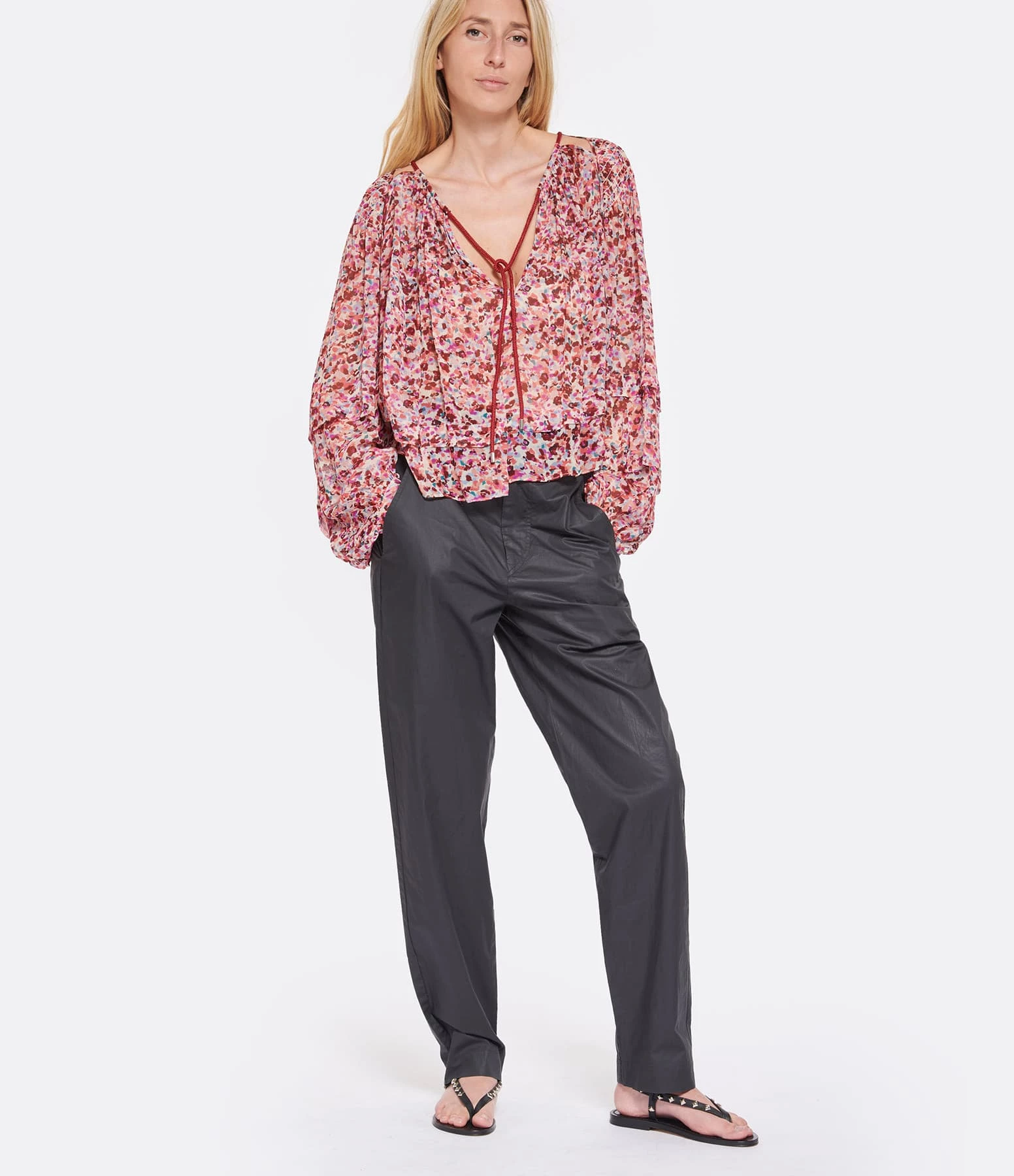MARANT ÉTOILE Blouse Felipa Imprimé Framboise Écru 6 MARANT ÉTOILE Blouse Felipa Imprimé Framboise Écru – Image 4