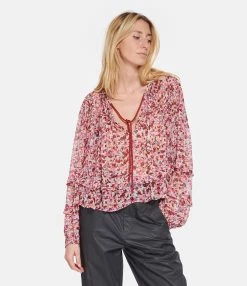 MARANT ÉTOILE Blouse Felipa Imprimé Framboise Écru 9 MARANT ÉTOILE Blouse Felipa Imprimé Framboise Écru -Boutique de vente ZIMMERMANN imare look20230207 457