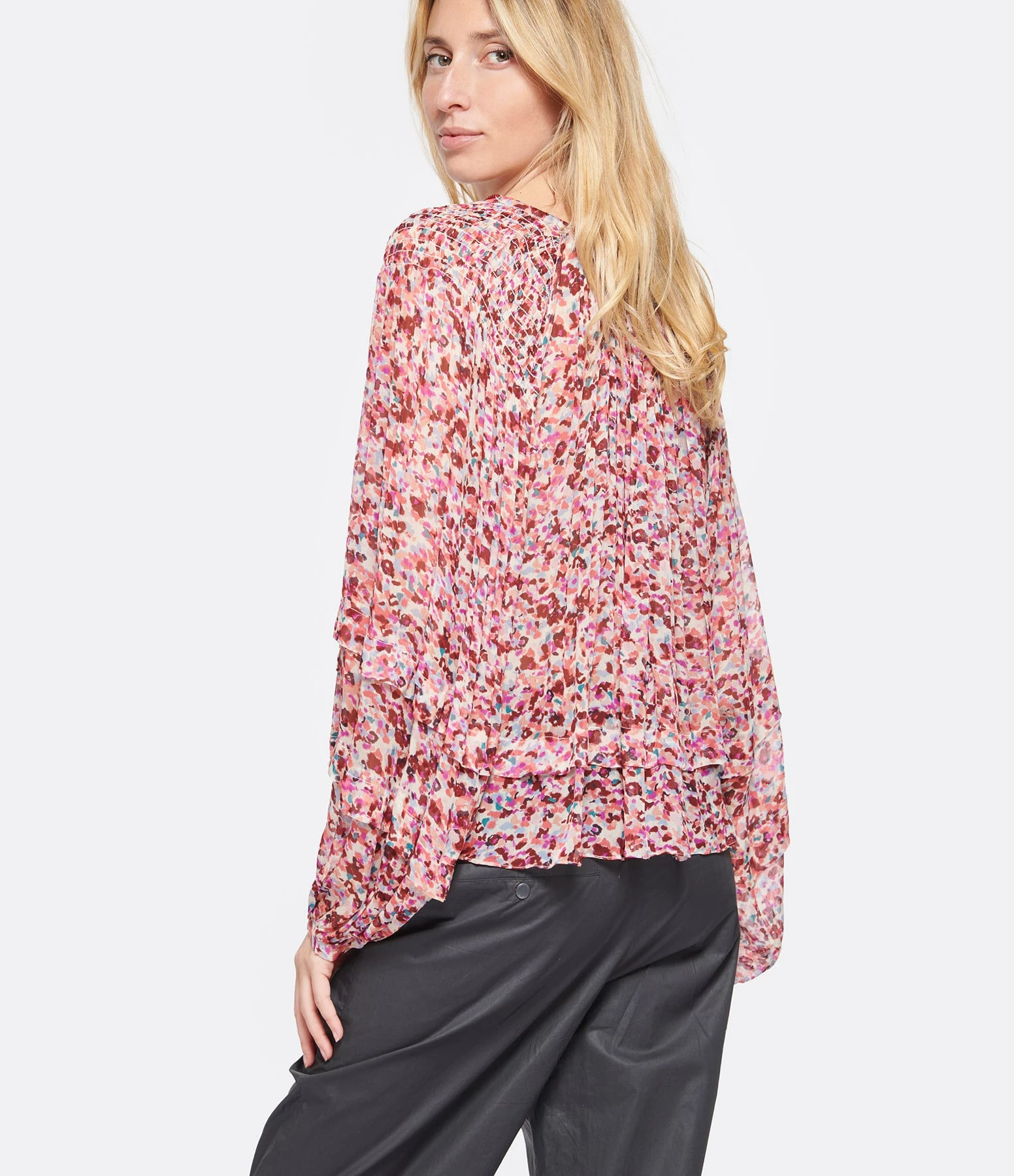 MARANT ÉTOILE Blouse Felipa Imprimé Framboise Écru 7 MARANT ÉTOILE Blouse Felipa Imprimé Framboise Écru – Image 5