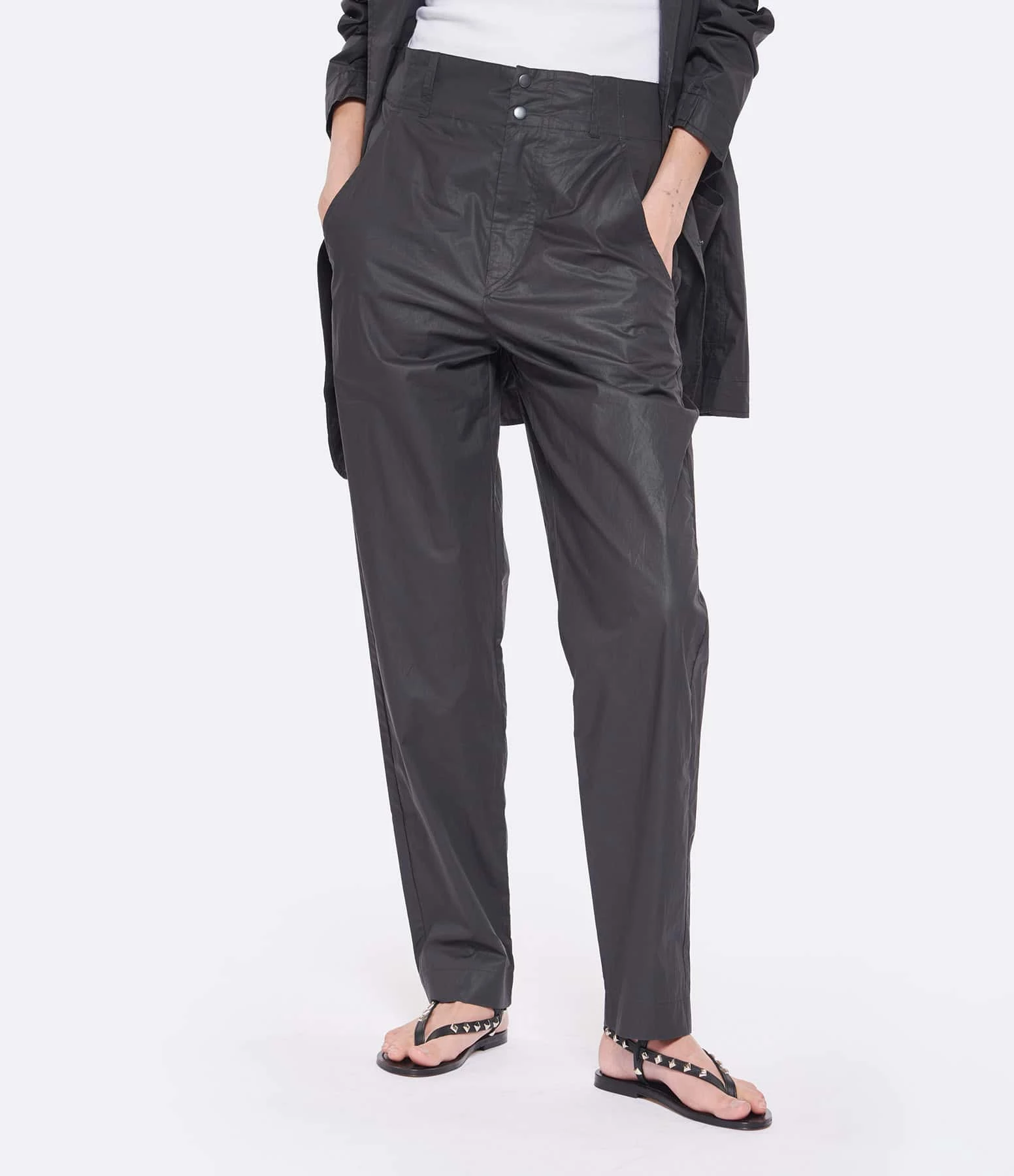 MARANT ÉTOILE Pantalon Faliana Coton Noir – Image 4