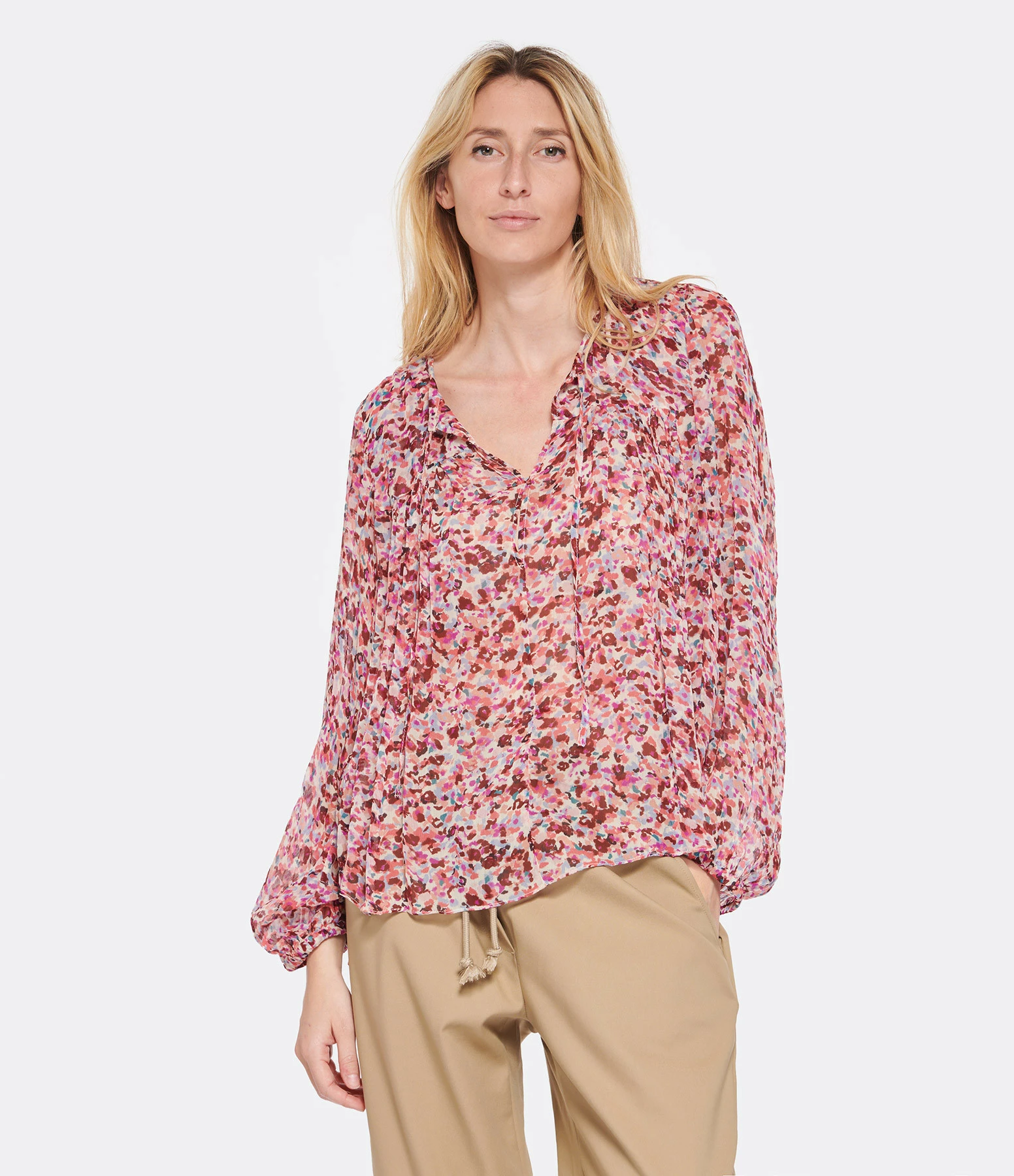 MARANT ÉTOILE Top Daytonea Framboise Écru – Image 2