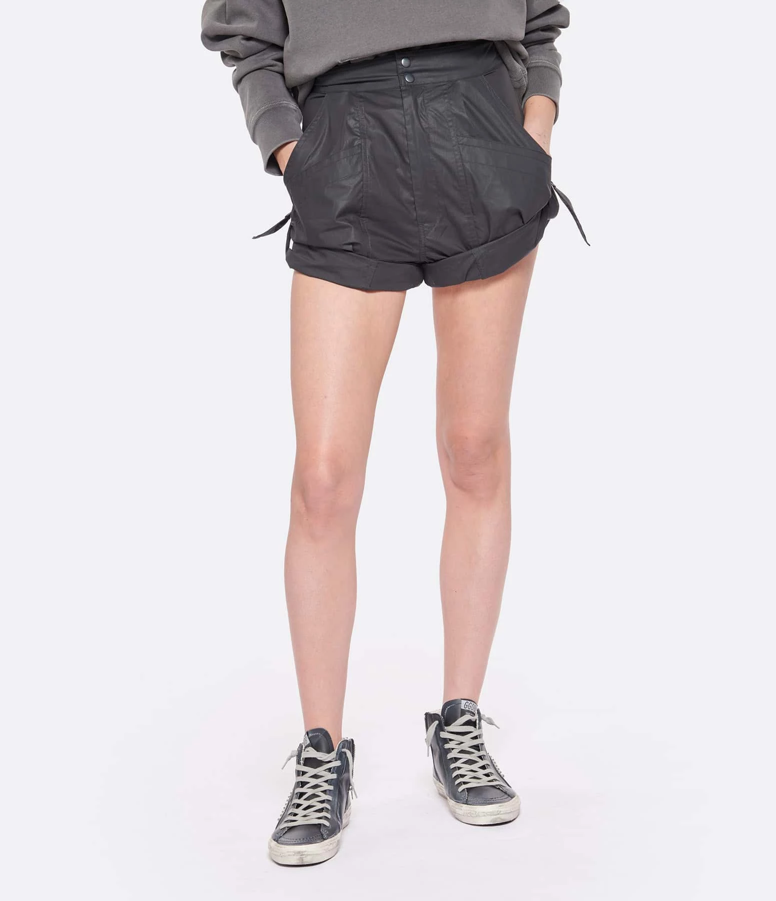 MARANT ÉTOILE Short Ferdini Coton Noir – Image 4