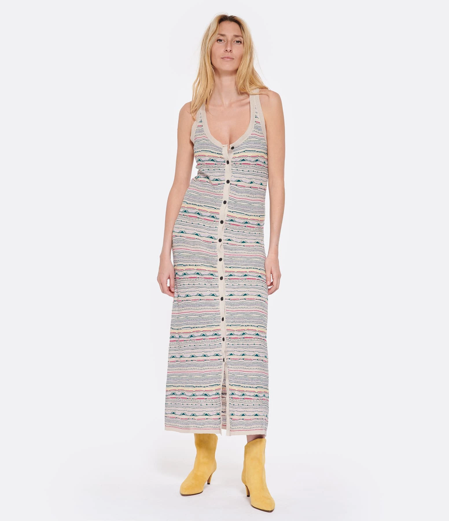 MARANT ÉTOILE Robe Longue Haro Lin Écru – Image 3