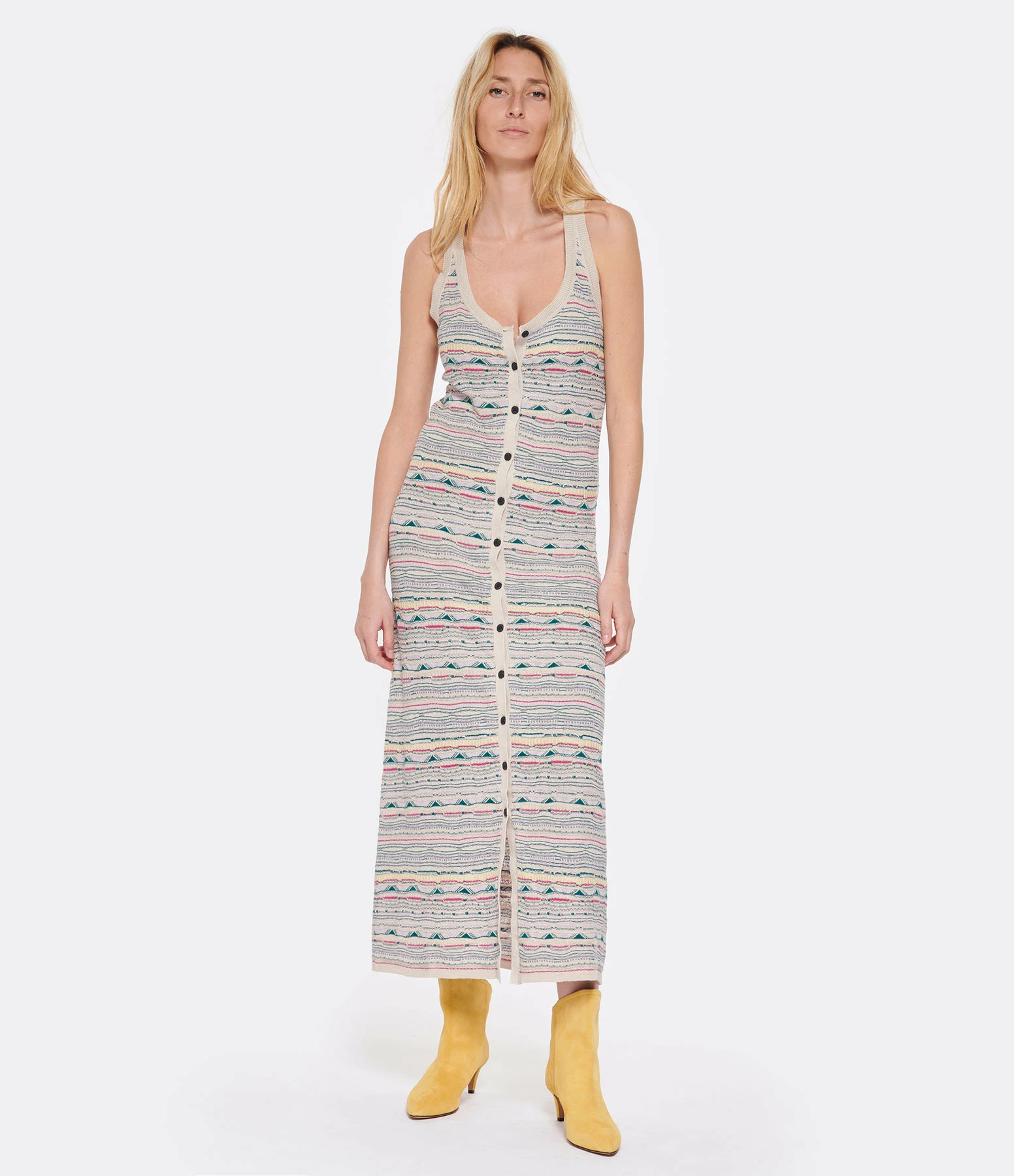 MARANT ÉTOILE Robe Longue Haro Lin Écru – Image 3