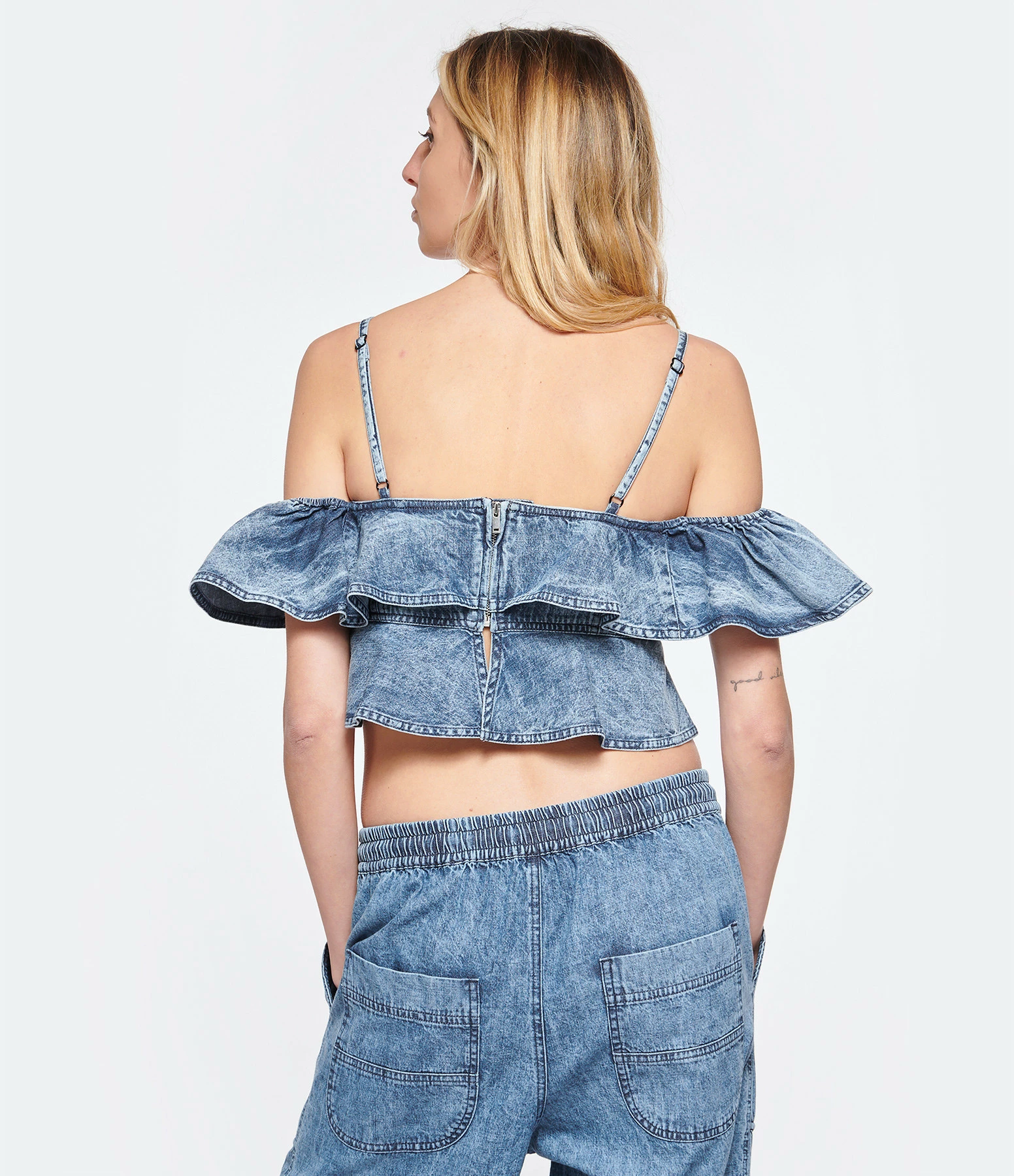 MARANT ÉTOILE Top Voloteo Coton Bleu – Image 4